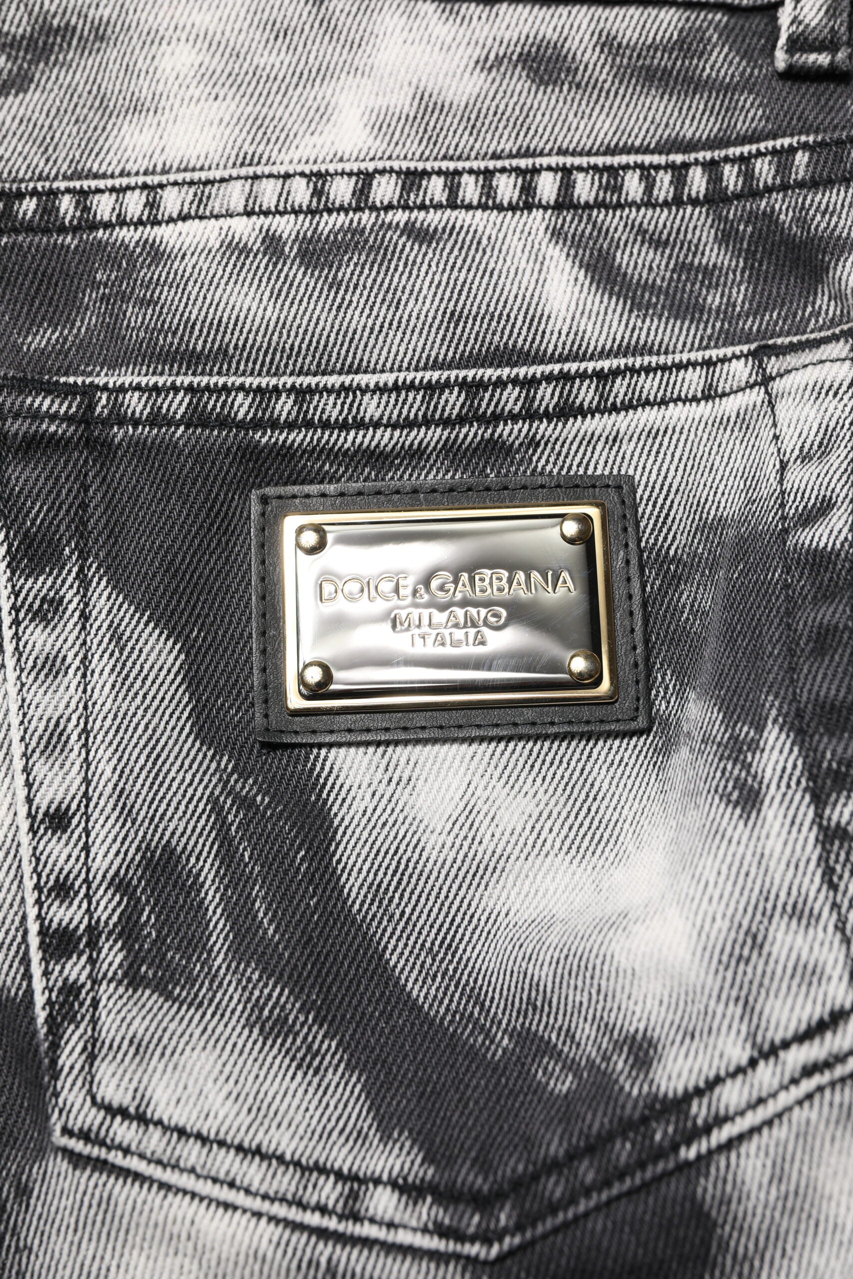 Dolce & Gabbana Black Tie Dye Straight Denim Jeans | Regal Royce