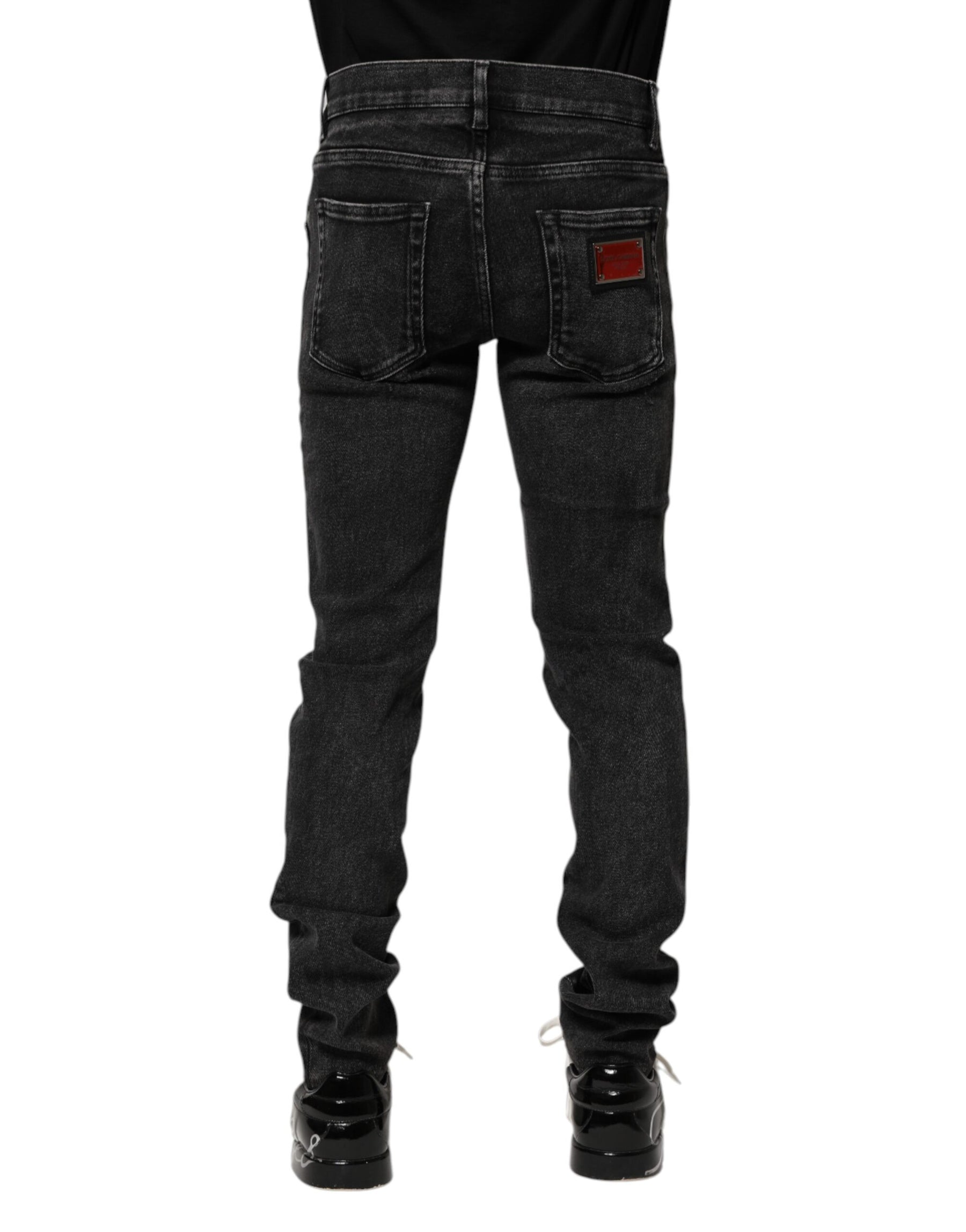 Dolce & Gabbana Black Cotton Skinny Men Denim Jeans | Regal Royce
