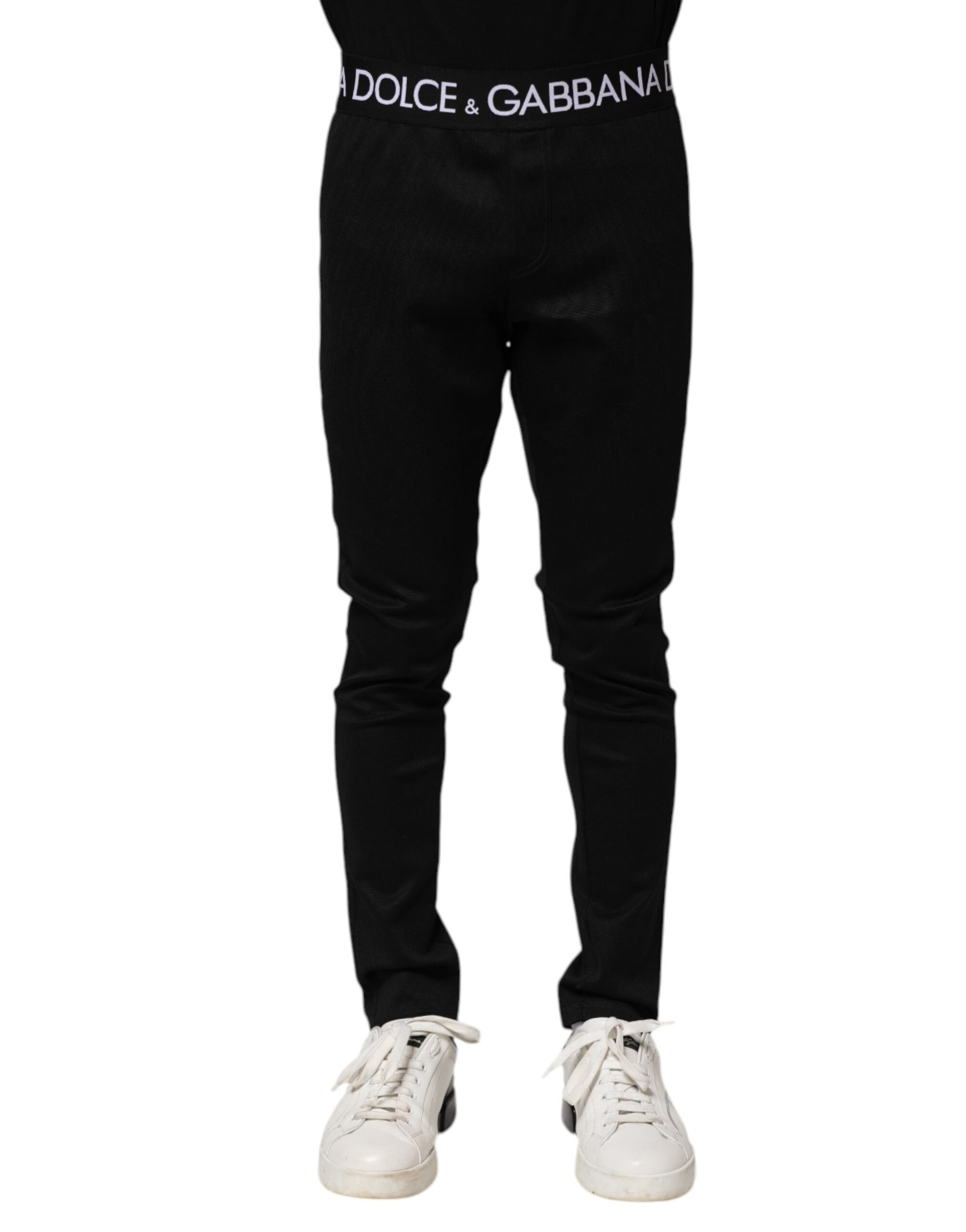 Dolce & Gabbana Black Nylon Skinny Men Jogger Pants | Regal Royce