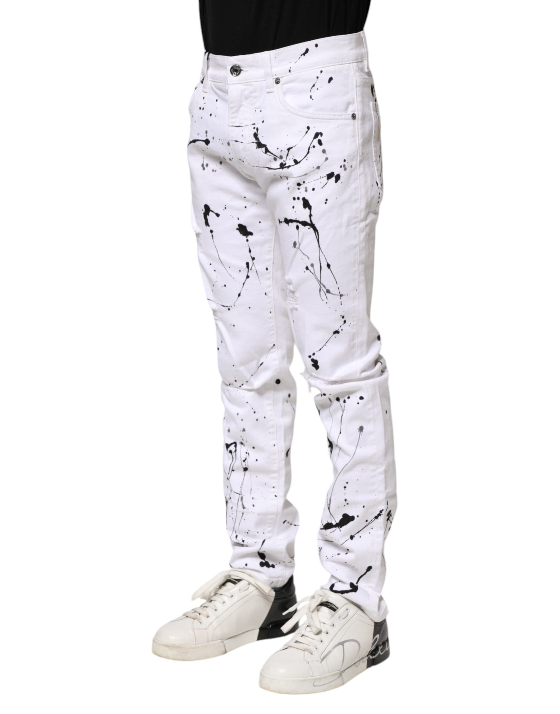 Dolce & Gabbana White ColorSplash Skinny Denim Jeans | Regal Royce