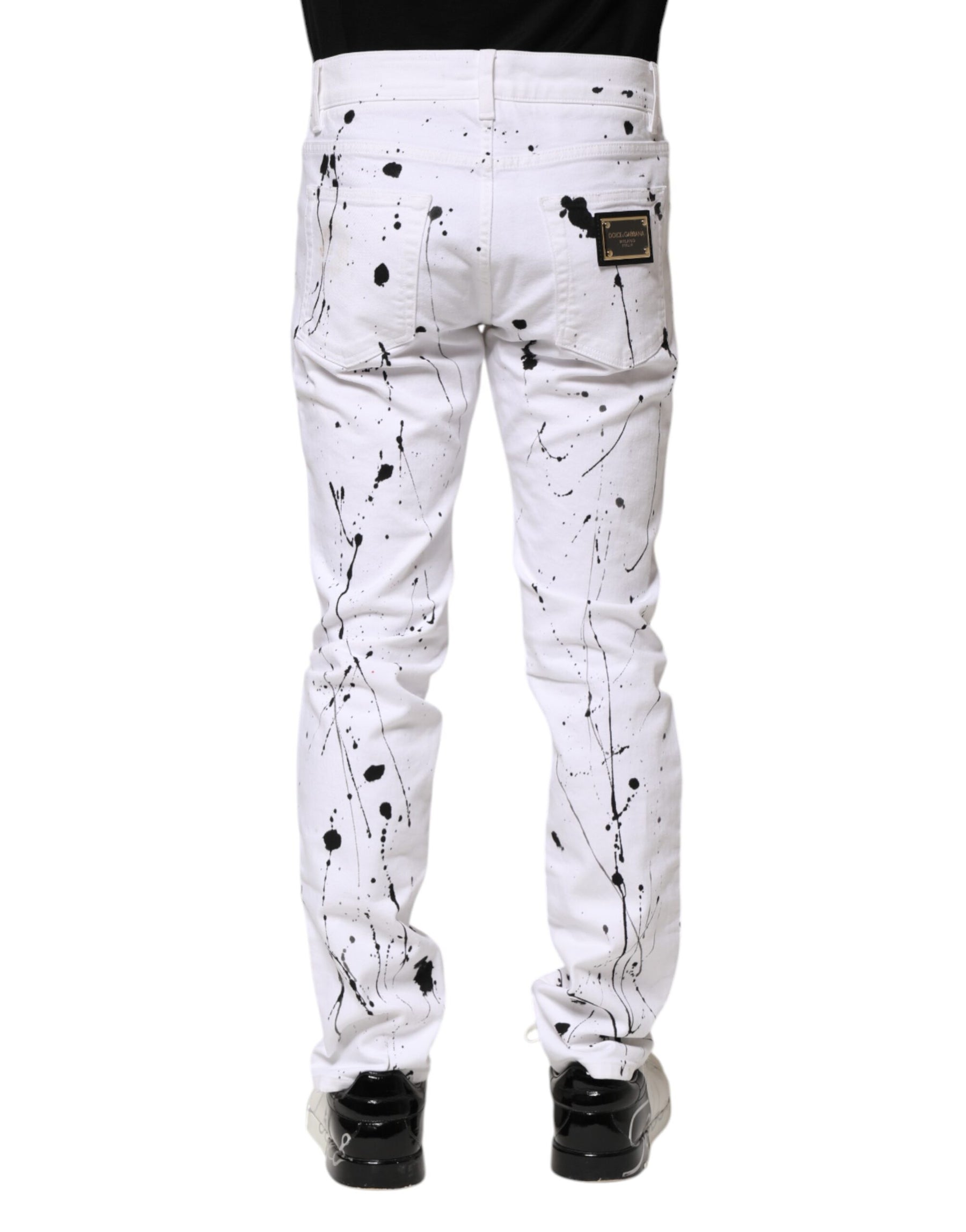 Dolce & Gabbana White ColorSplash Skinny Denim Jeans | Regal Royce