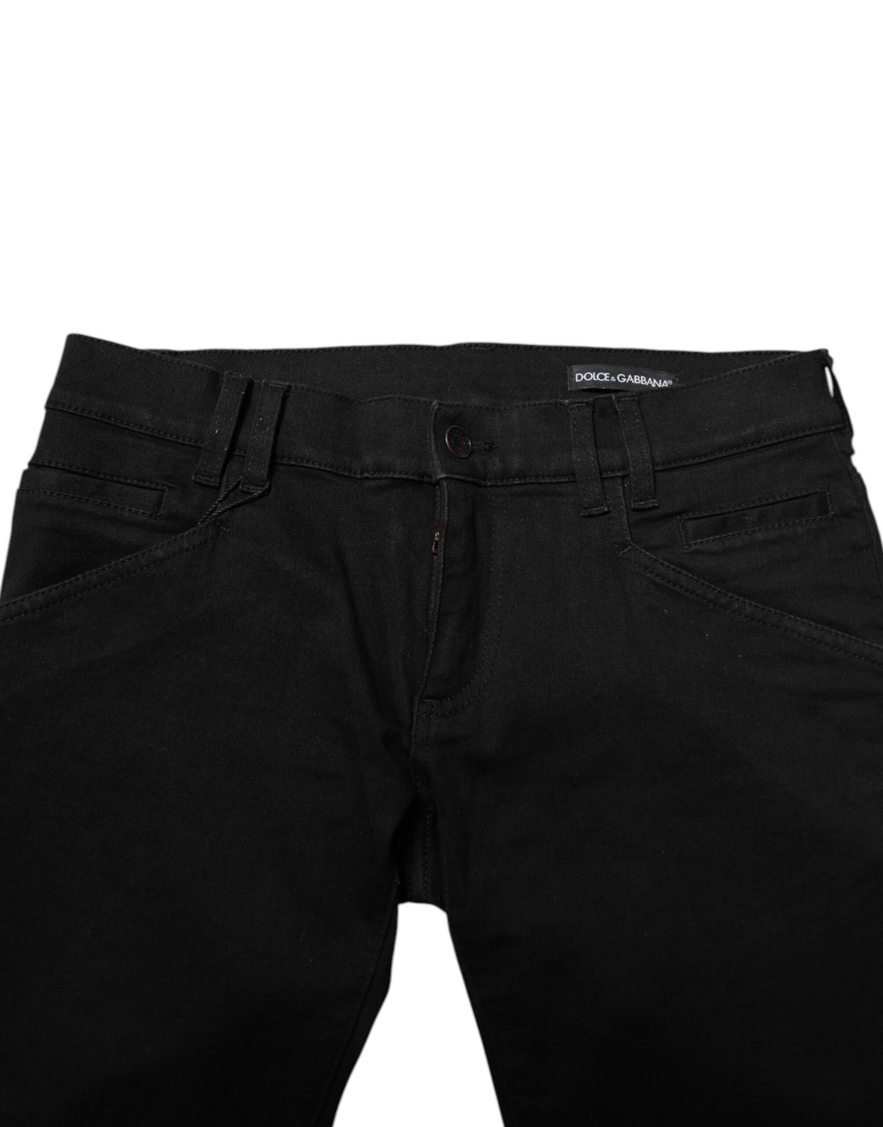 Dolce & Gabbana Black Cotton Skinny Men Denim Jeans | Regal Royce