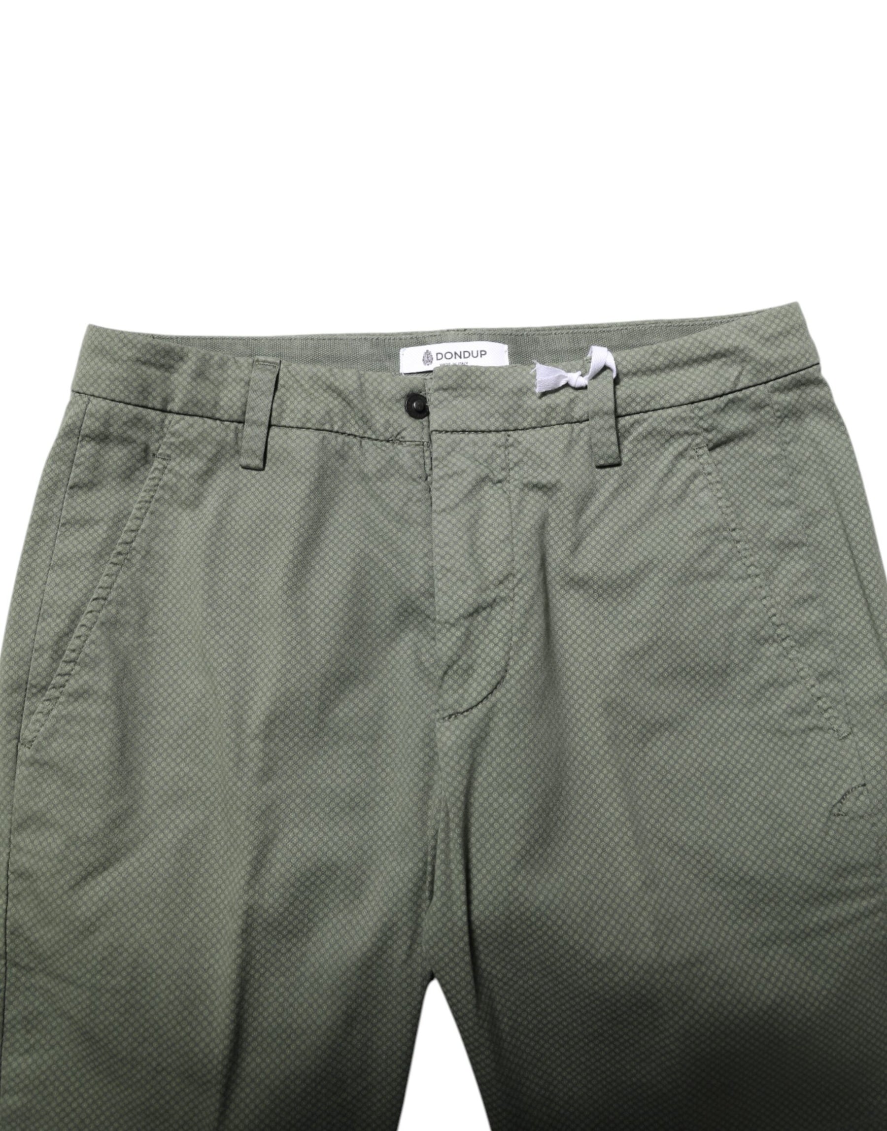 Dondup Green Mid Waist Skinny Fit Casual Pants | Regal Royce