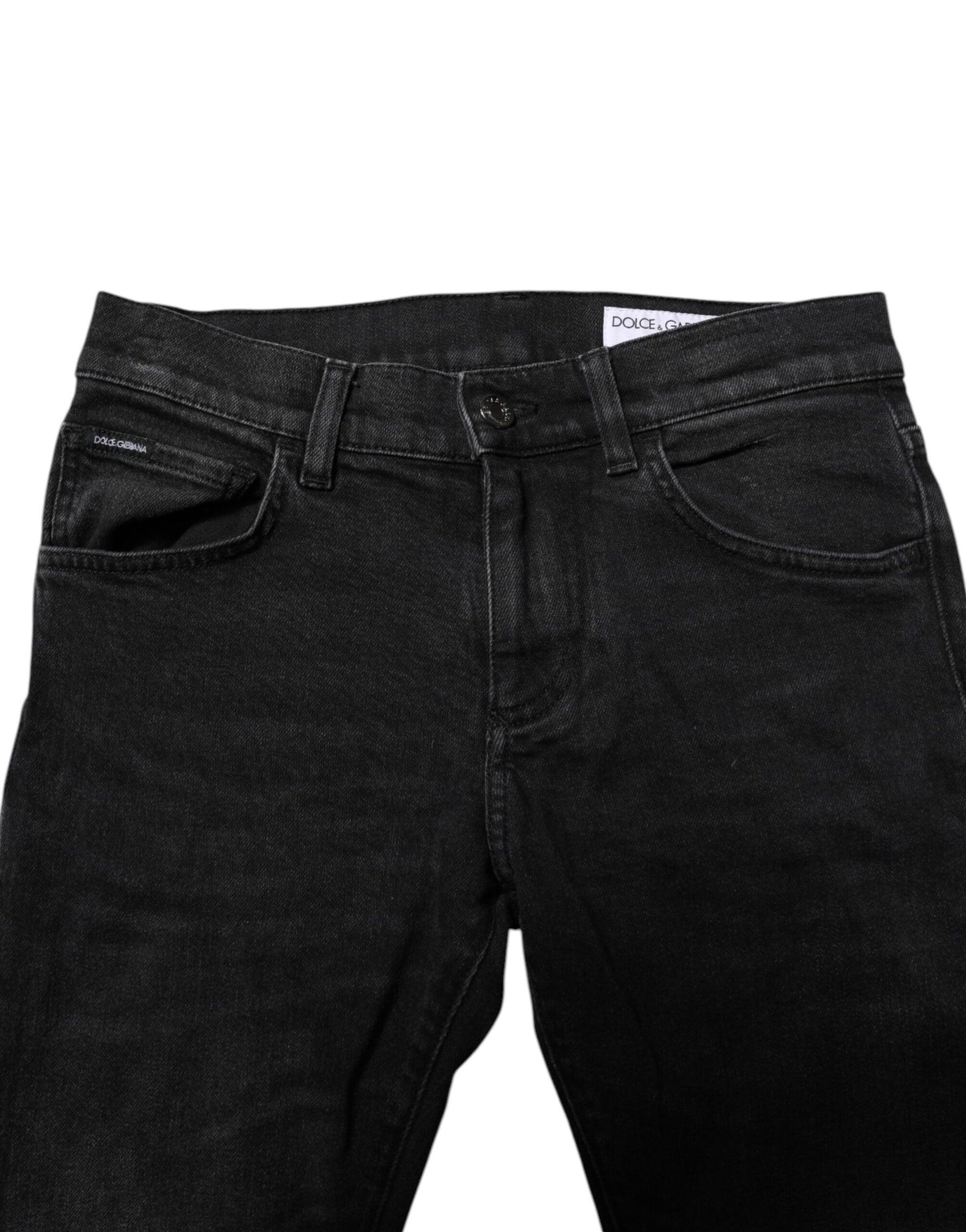 Dolce & Gabbana Black Cotton Skinny Men Denim Jeans | Regal Royce