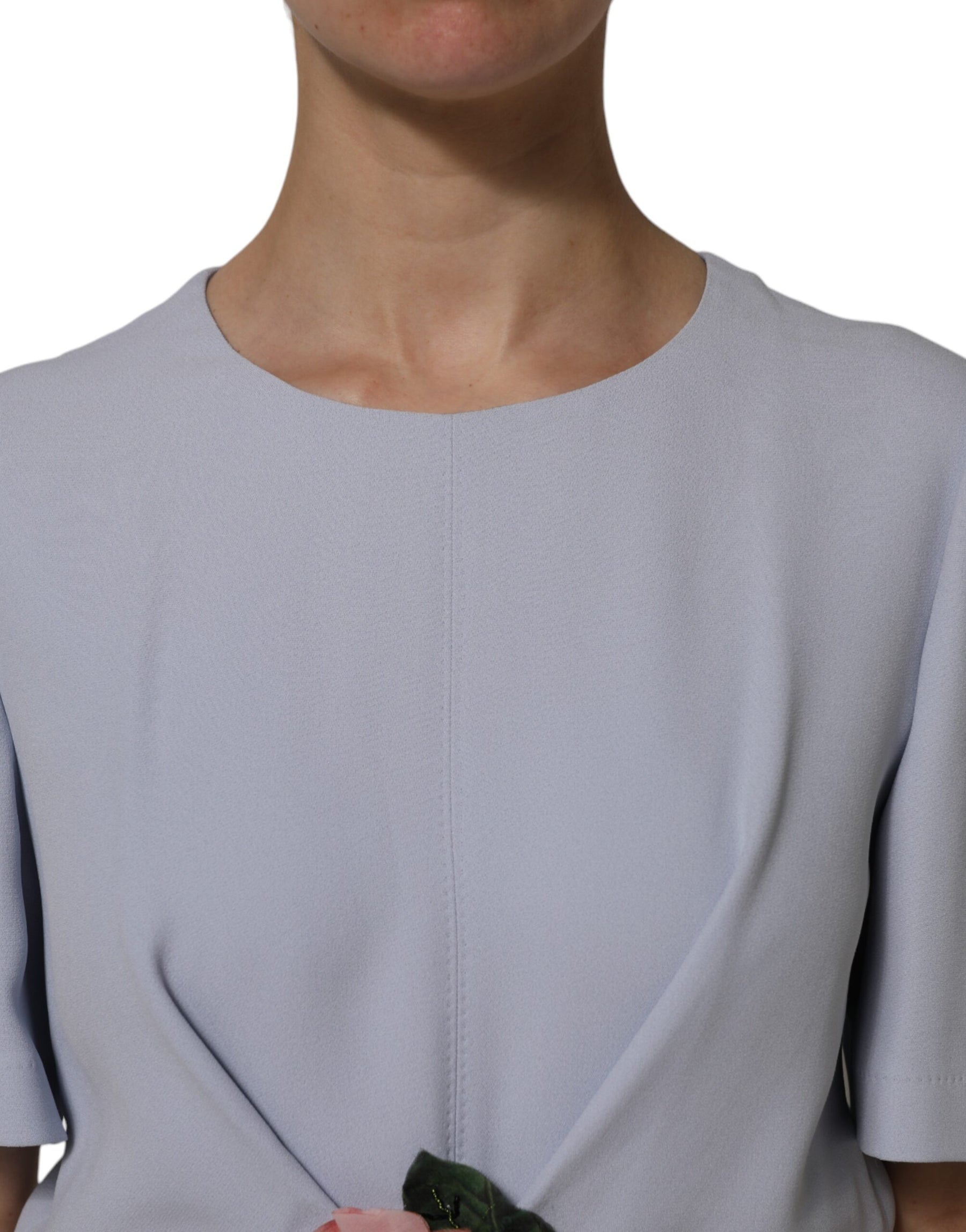 Dolce & Gabbana Gray Viscose ShortSleeve Sheath Midi Dress | Regal Royce