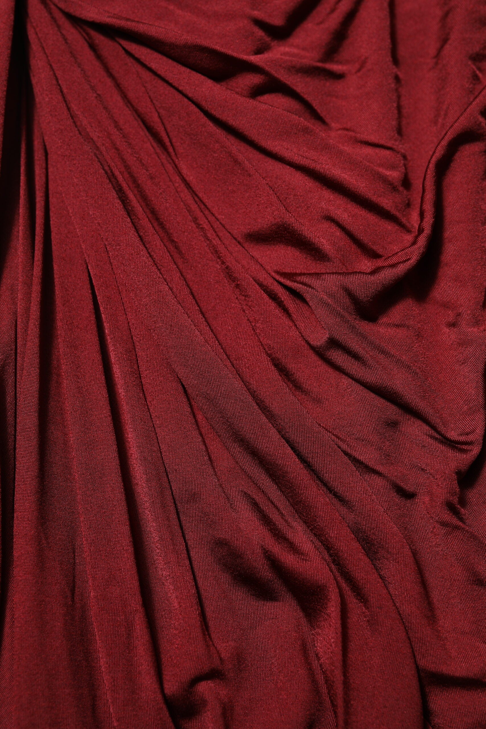 Dolce & Gabbana Red Viscose Fitted One Shoulder Midi Dress | Regal Royce