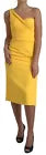 Dolce & Gabbana Yellow One Shoulder Slit Sheath Midi Dress | Regal Royce