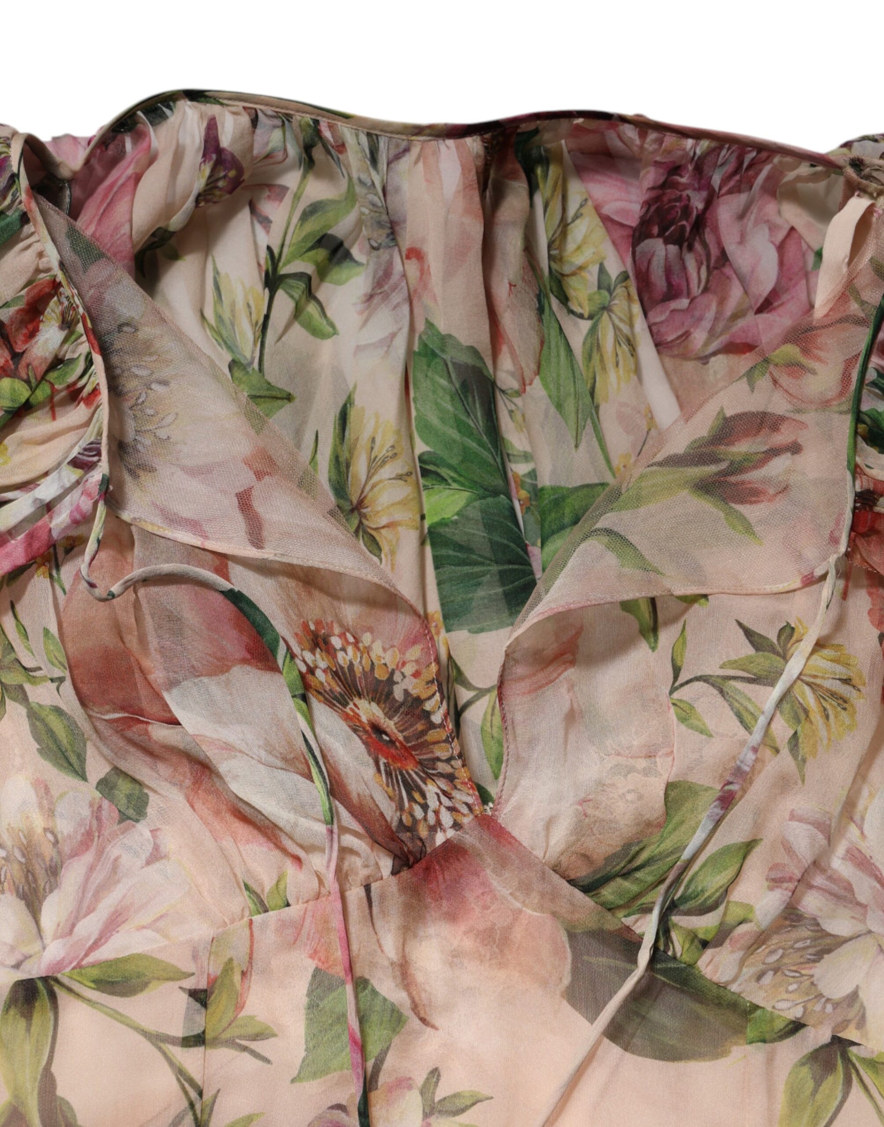 Dolce & Gabbana Pink Floral Print Tiered Long Maxi Dress | Regal Royce