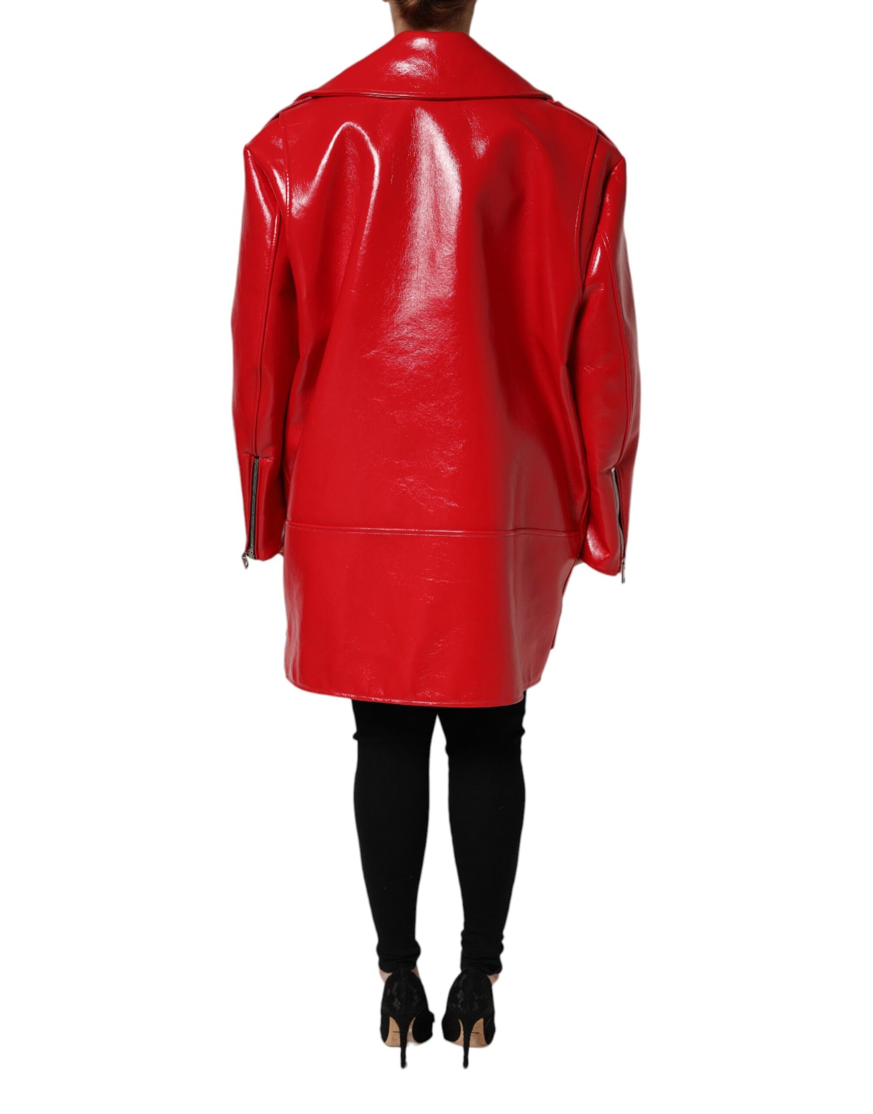 Dolce & Gabbana Red Lambskin Full Zipper Jacket | Regal Royce