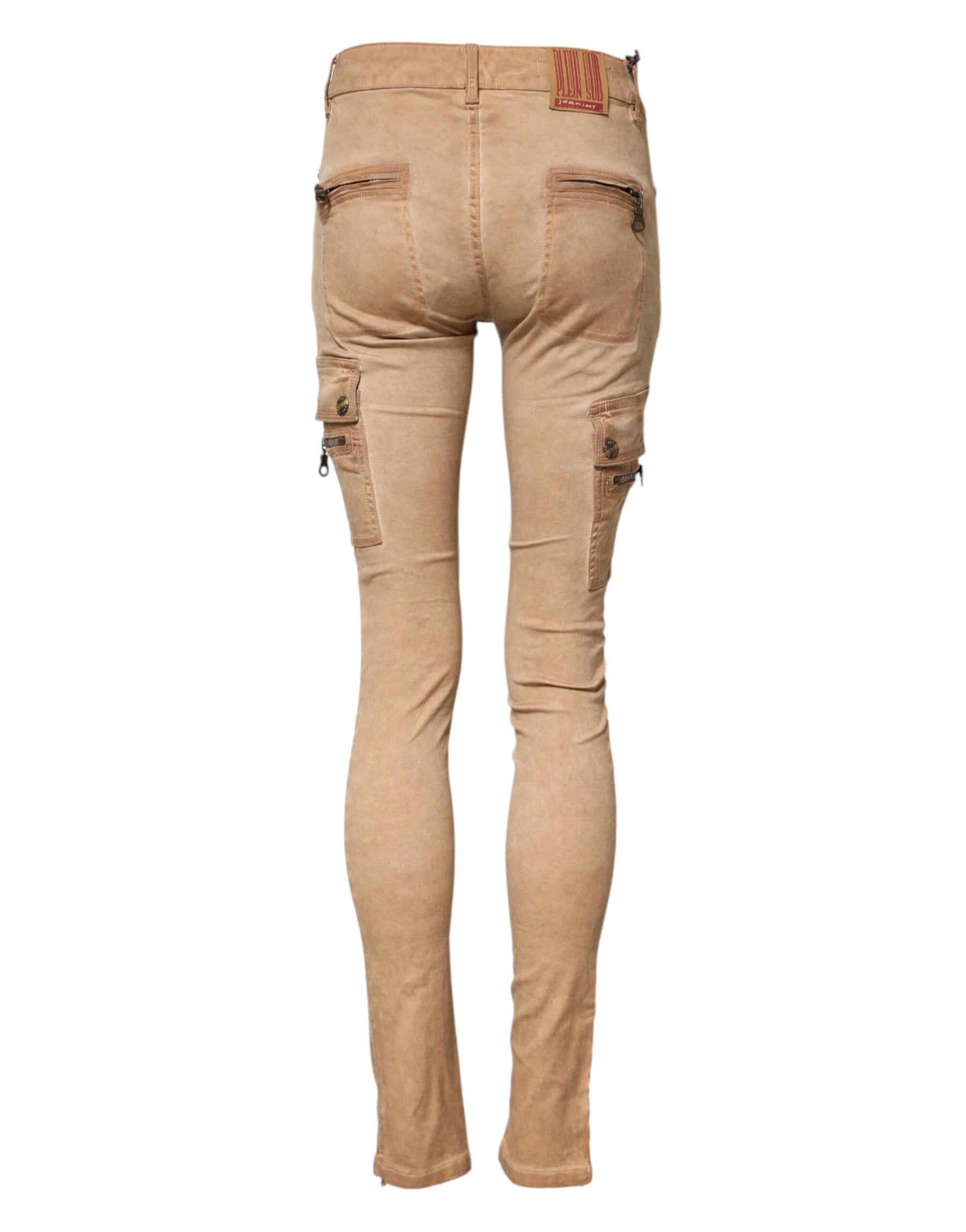 PLEIN SUD Brown Cotton Mid Waist Skinny Denim Jeans | Regal Royce