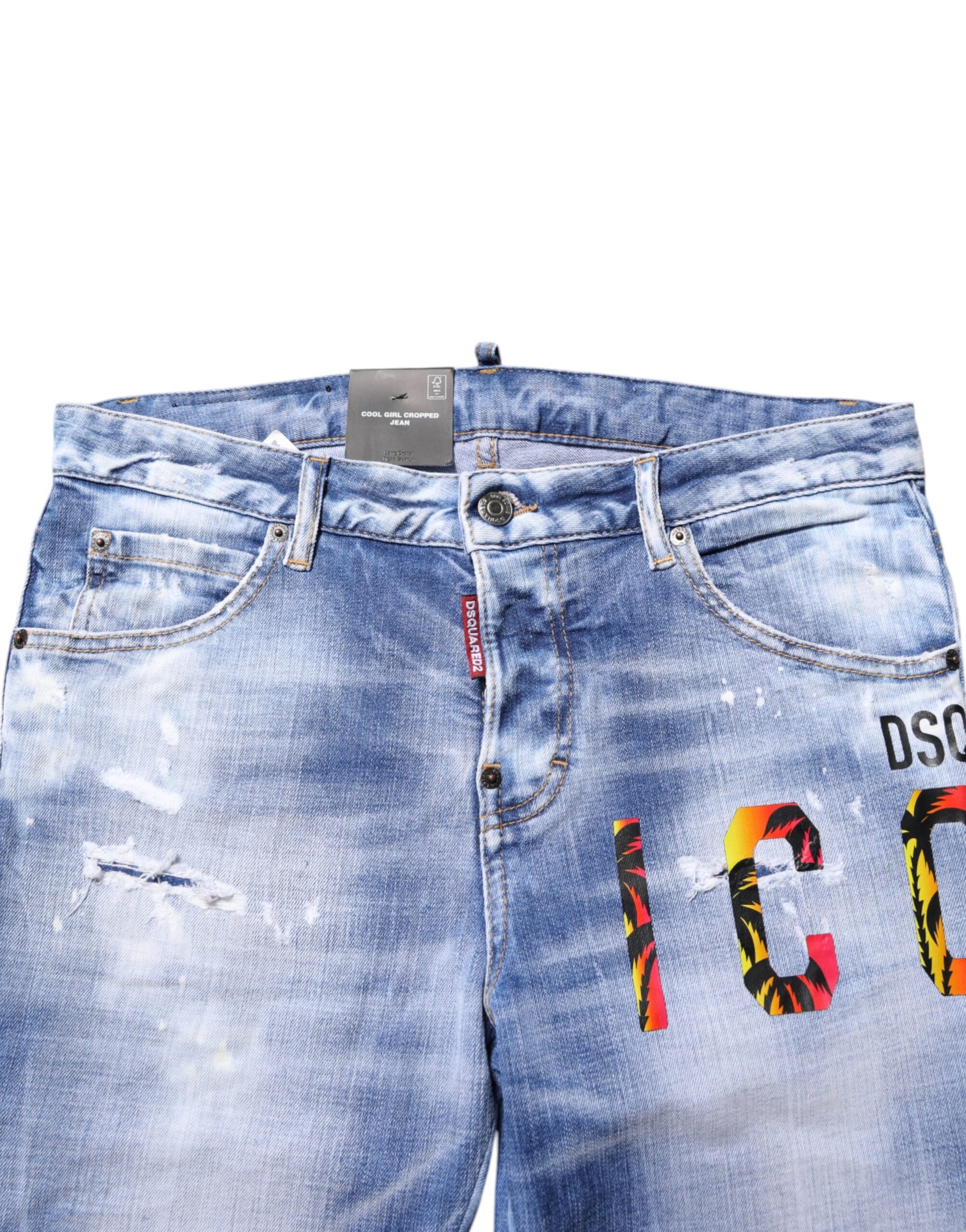 Dsquared² Blue Washed Cotton Mid Waist Skinny Denim Jeans | Regal Royce