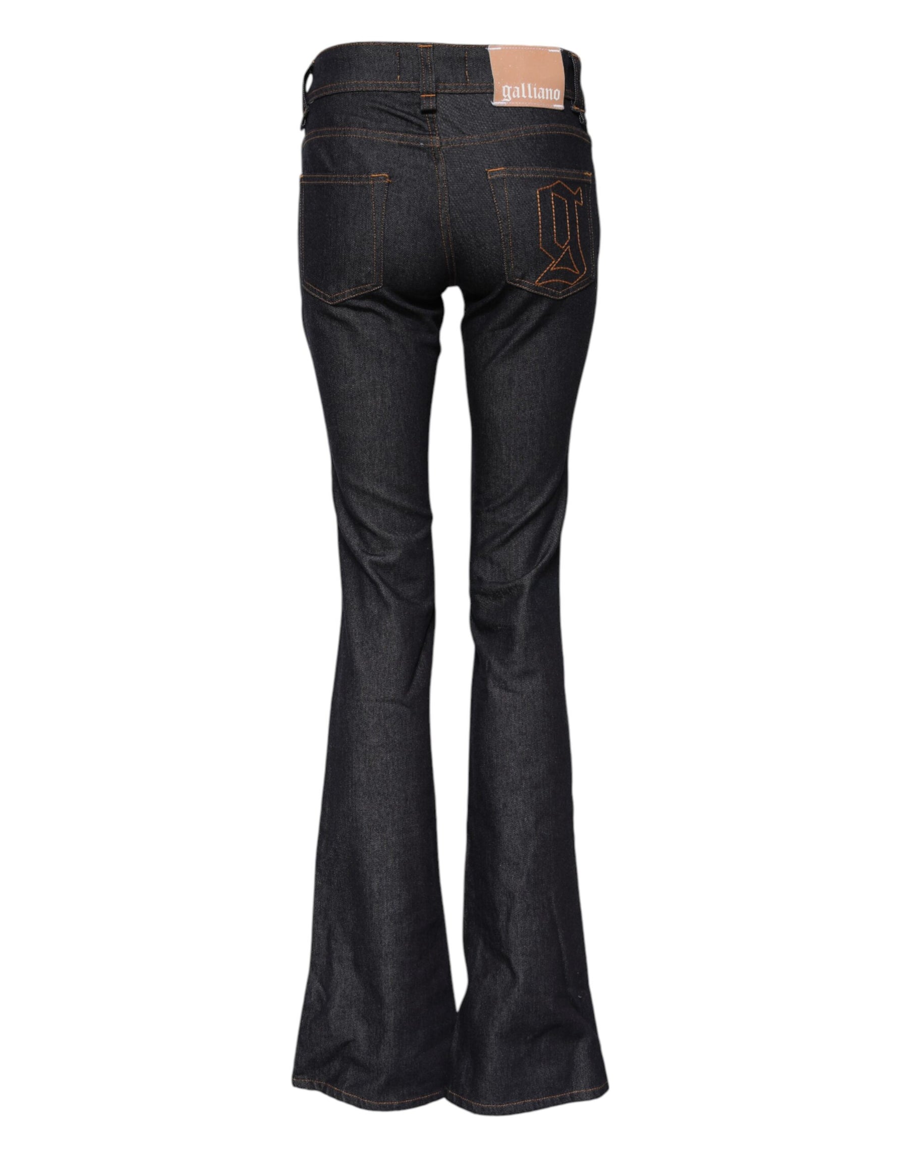 John Galliano Blue Mid Waist Cotton Wide Leg Denim Jeans | Regal Royce