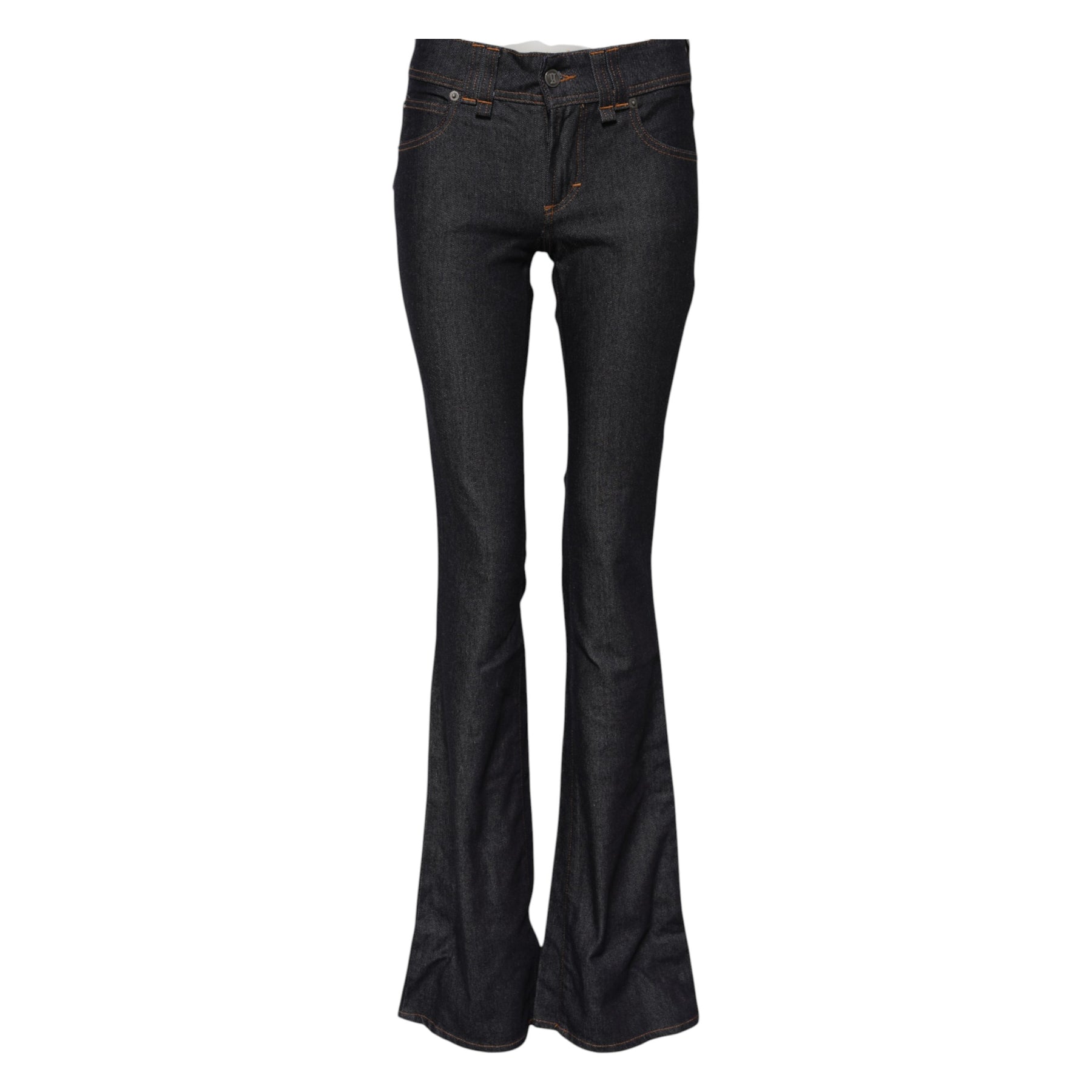 John Galliano Blue Mid Waist Cotton Wide Leg Denim Jeans | Regal Royce