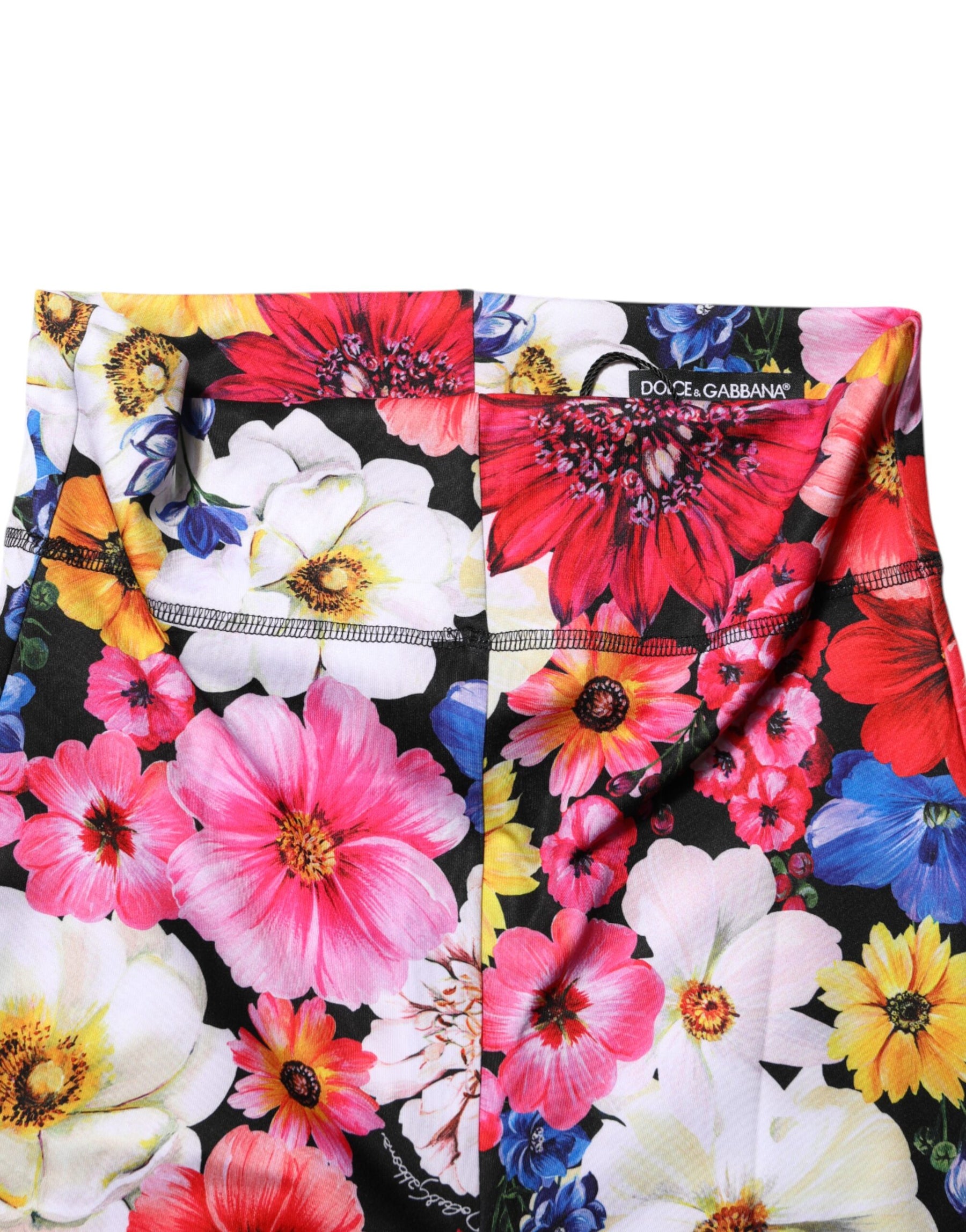 Dolce & Gabbana Multicolor Floral High Waist Leggings Pants | Regal Royce