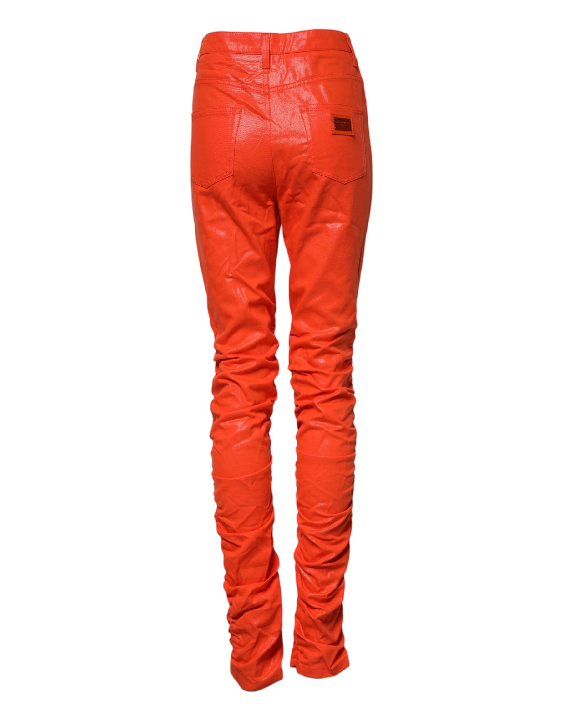 Dolce & Gabbana Orange Cotton High Waisted Denim Jeans | Regal Royce