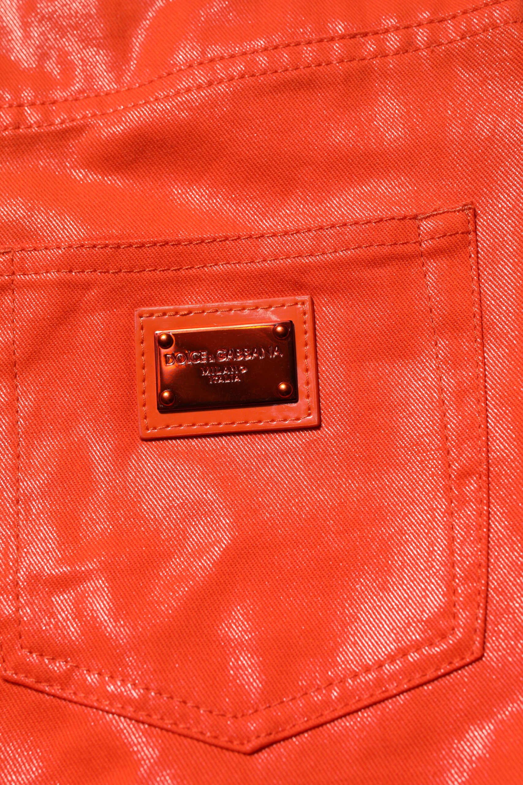 Dolce & Gabbana Orange Cotton High Waisted Denim Jeans | Regal Royce