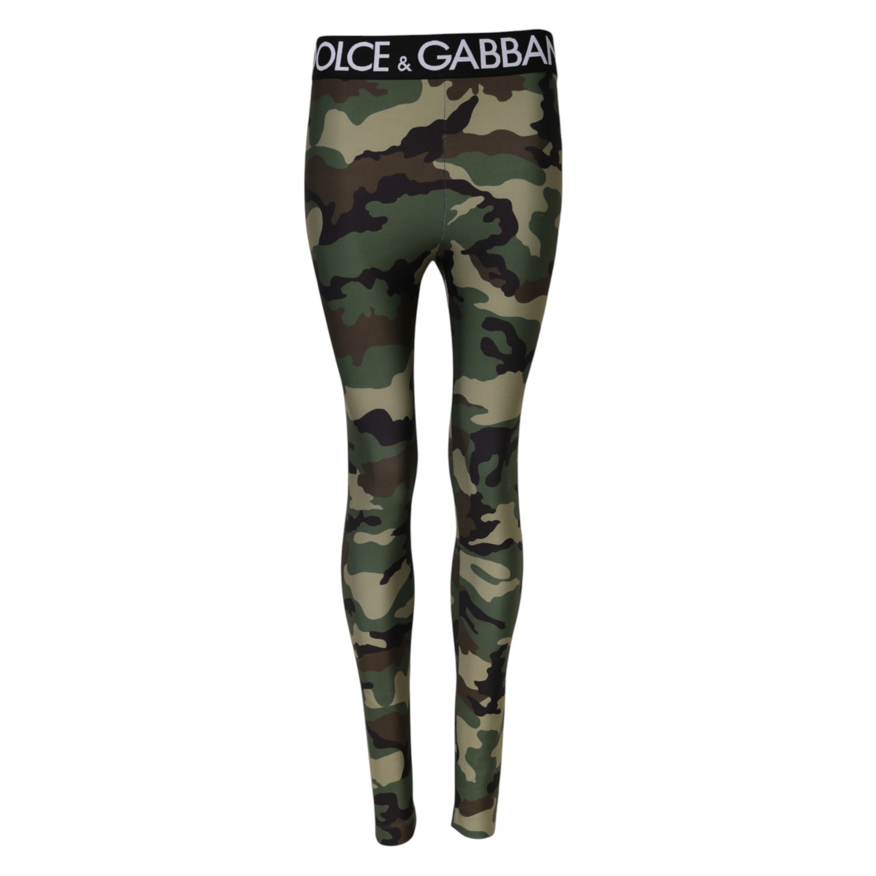 Dolce & Gabbana Multicolor Camouflage DG Waist Leggings Pants | Regal Royce