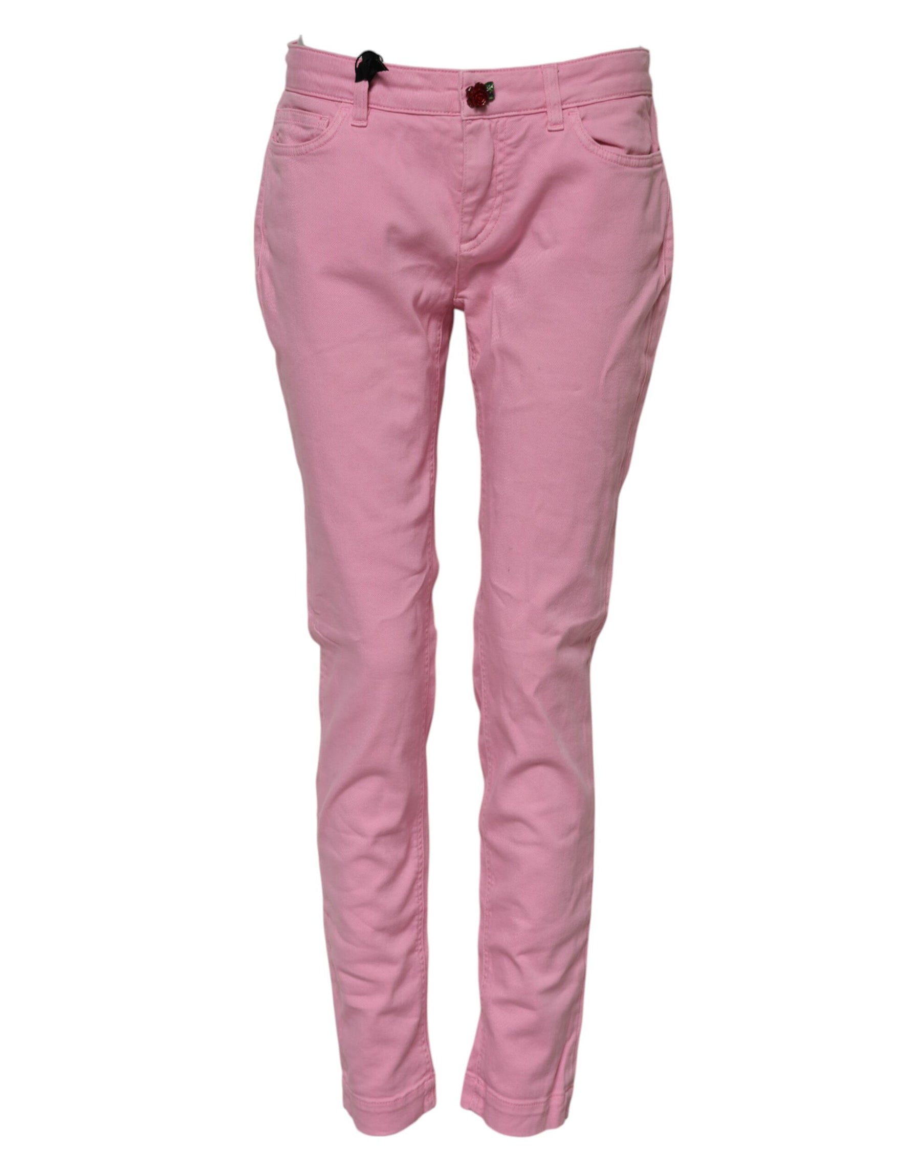 Dolce & Gabbana Pink Cotton PRETTY Skinny Denim Jeans | Regal Royce