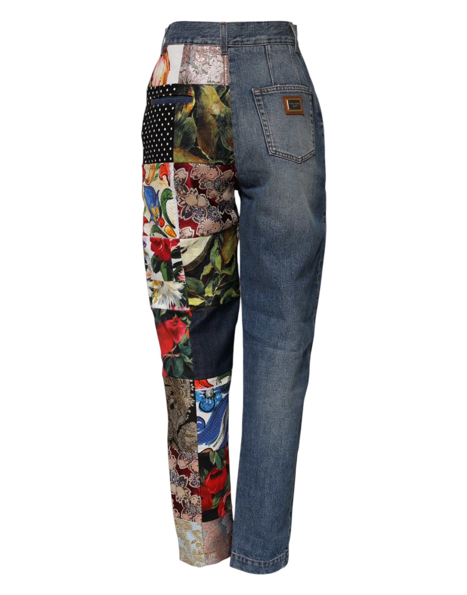Dolce & Gabbana Blue AMBER Patchwork High Waist Denim Jeans | Regal Royce