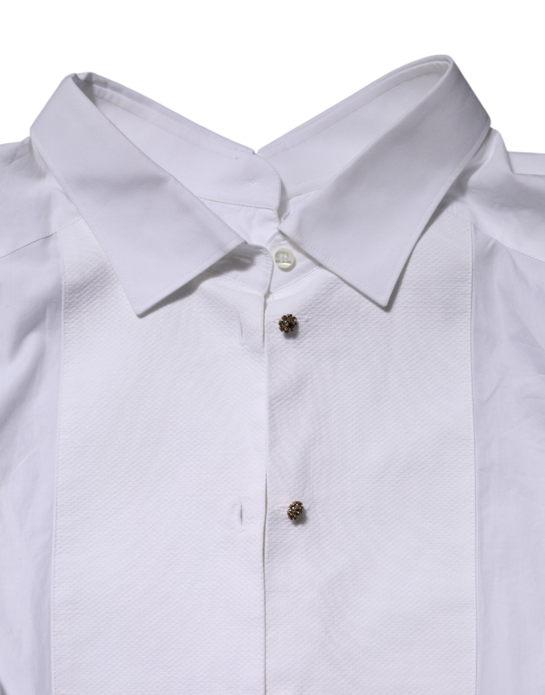 Dolce & Gabbana White Cotton Long Sleeves Formal Top Shirt | Regal Royce