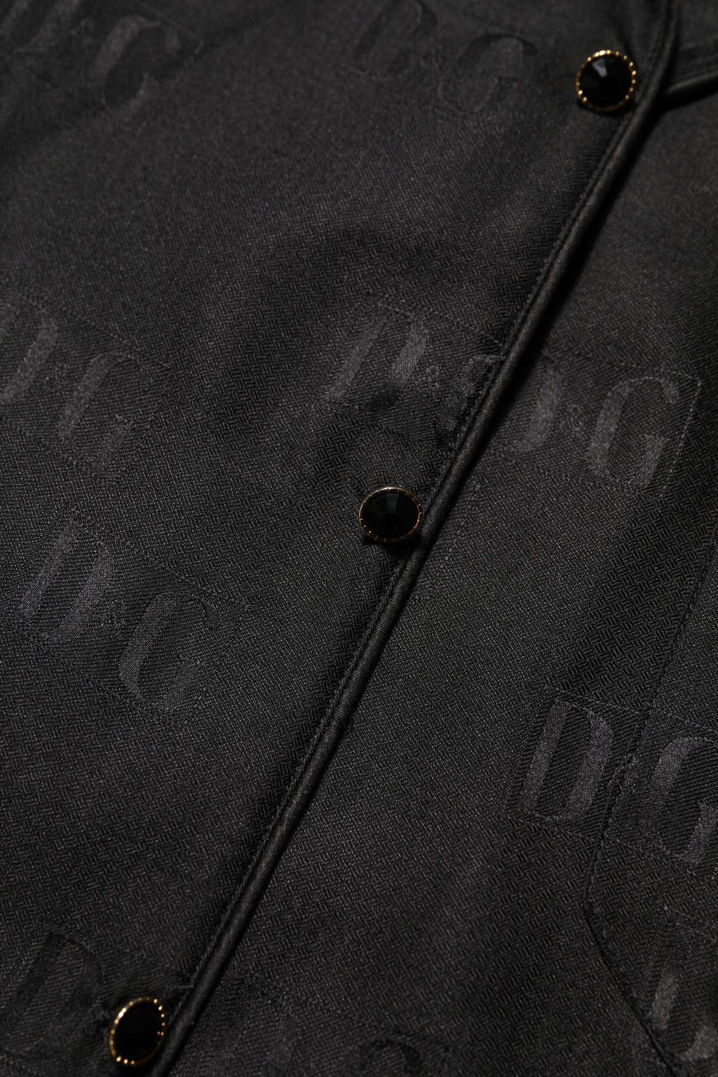 Dolce & Gabbana Black Silk DG Embroidery Long Sleeves Top