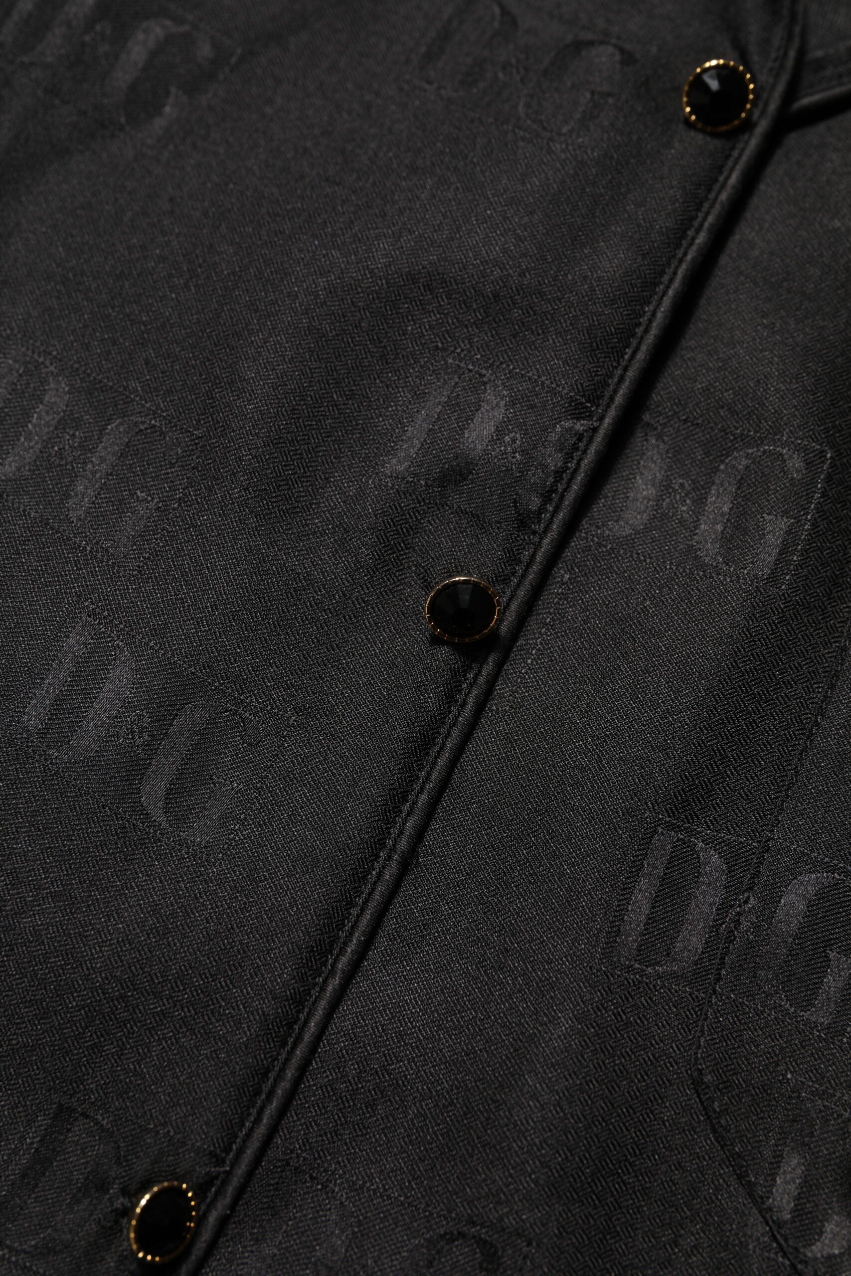 Dolce & Gabbana Black Silk DG Embroidery Long Sleeves Top