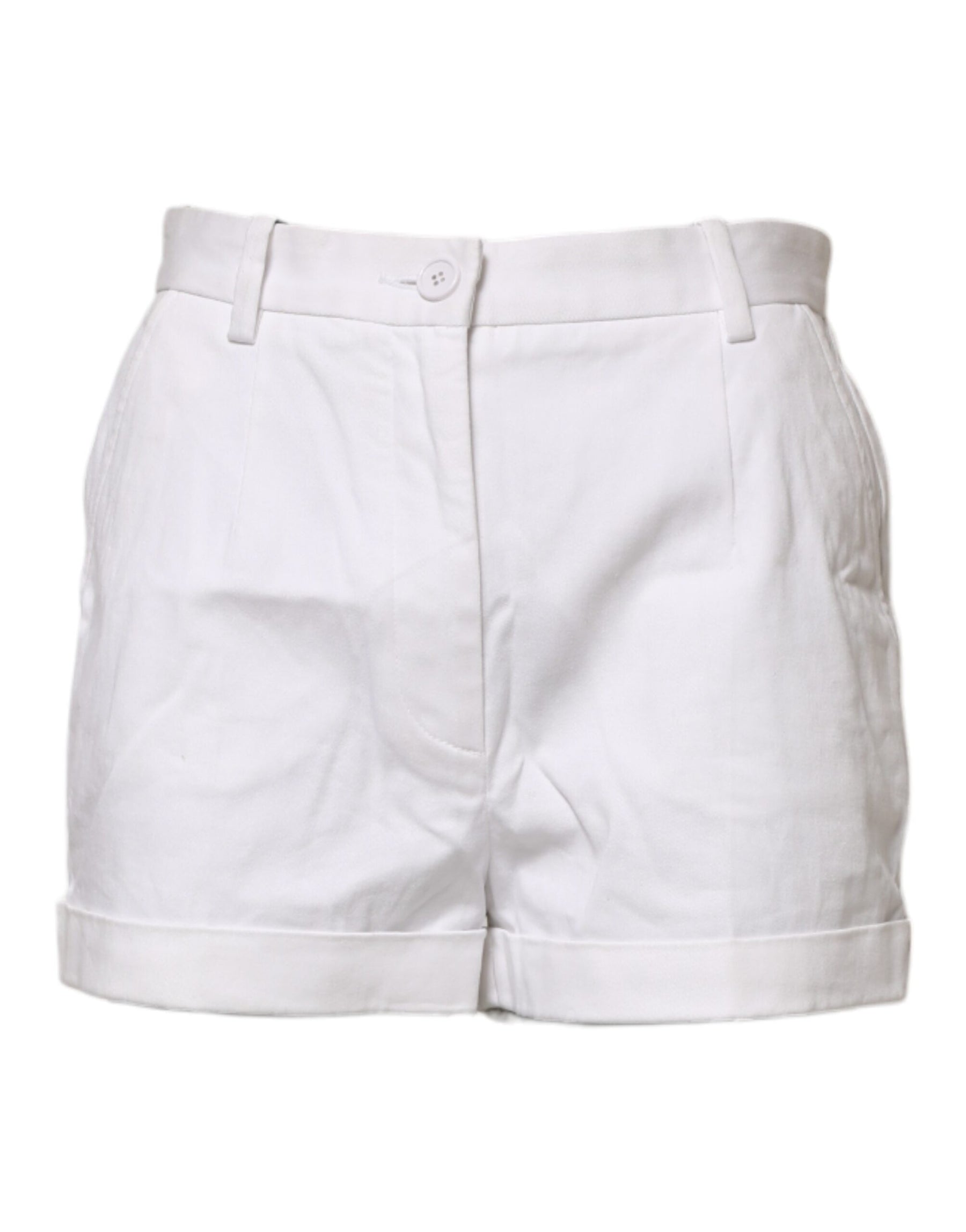 Dolce & Gabbana White Cotton Mid Waist Women Bermuda Shorts | Regal Royce