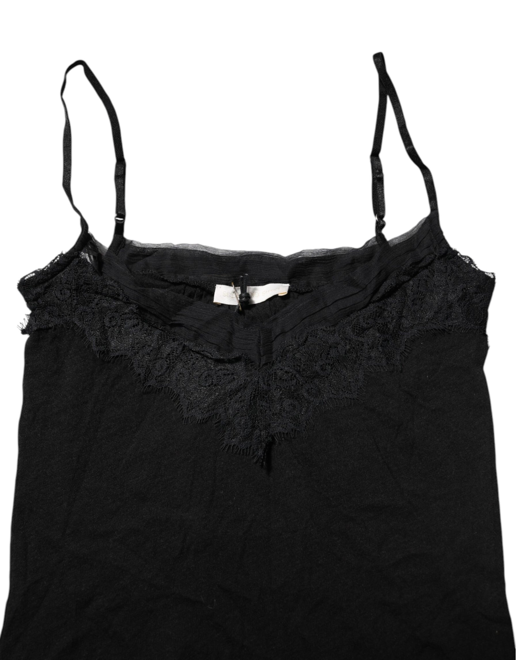 Scervino Street Black Wool Sleeveless Square Neck Tank Top | Regal Royce