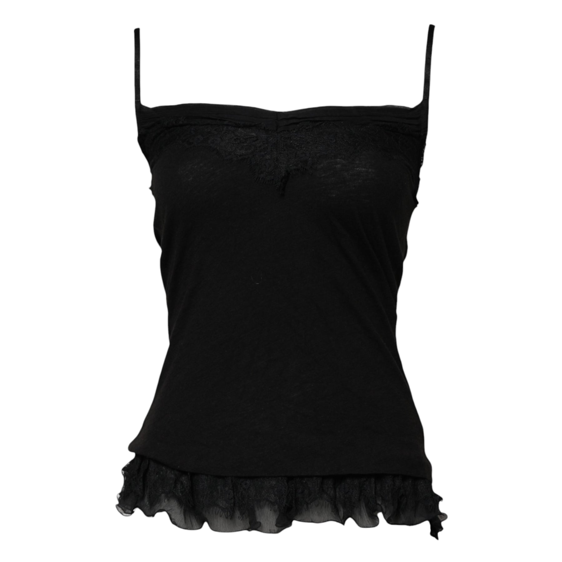 Scervino Street Black Wool Sleeveless Square Neck Tank Top | Regal Royce