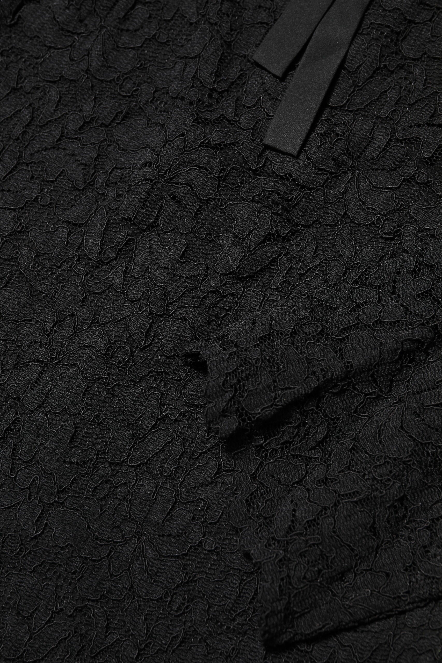 Dolce & Gabbana Black Nylon Lace Long Sleeve Blouse Top | Regal Royce