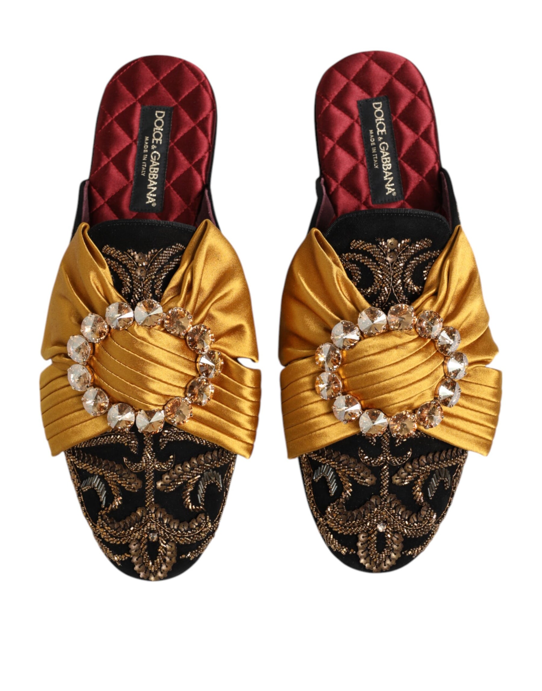 Dolce & Gabbana Multicolor Embellished Flat Sandals Shoes | Regal Royce