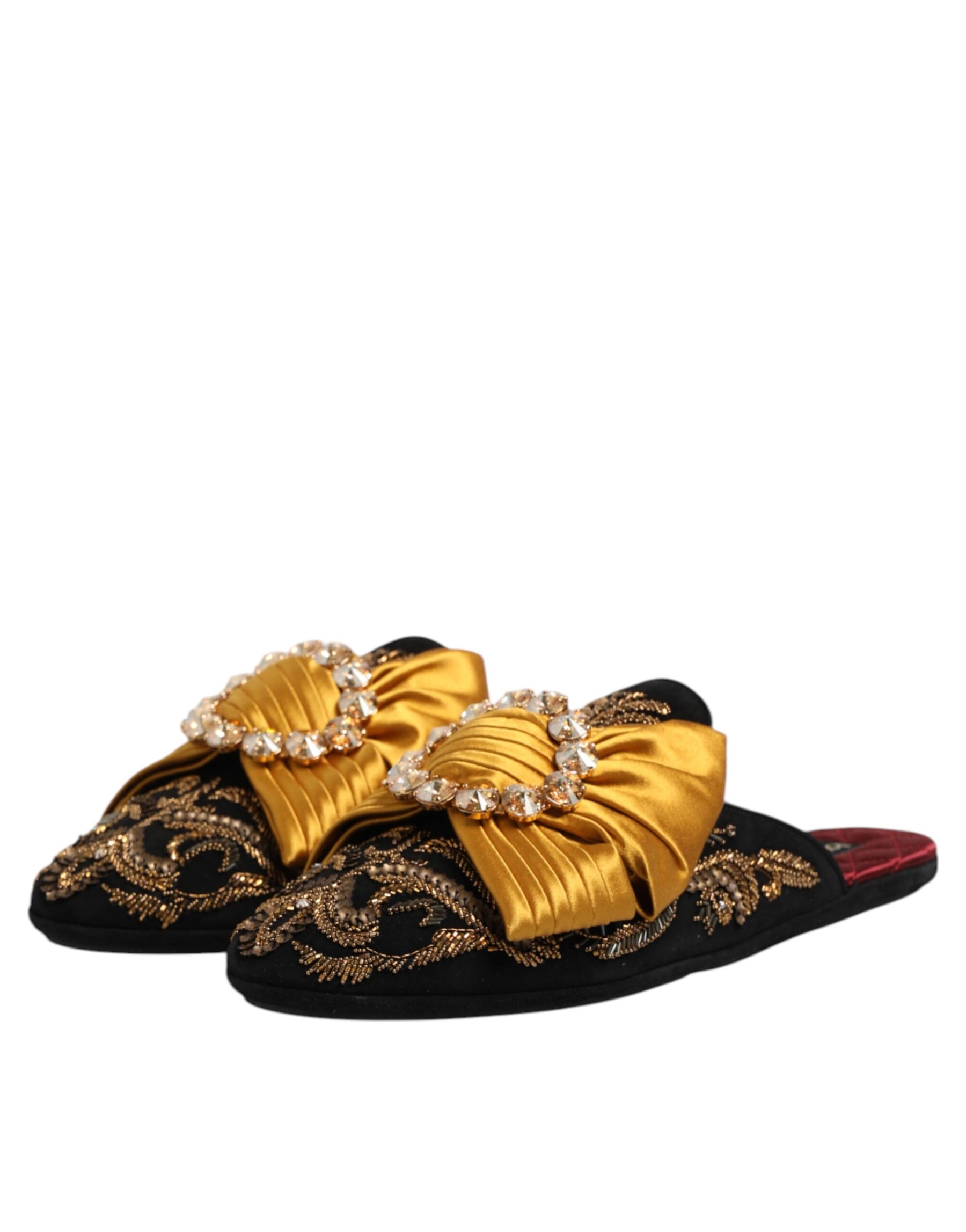 Dolce & Gabbana Multicolor Embellished Flat Sandals Shoes | Regal Royce