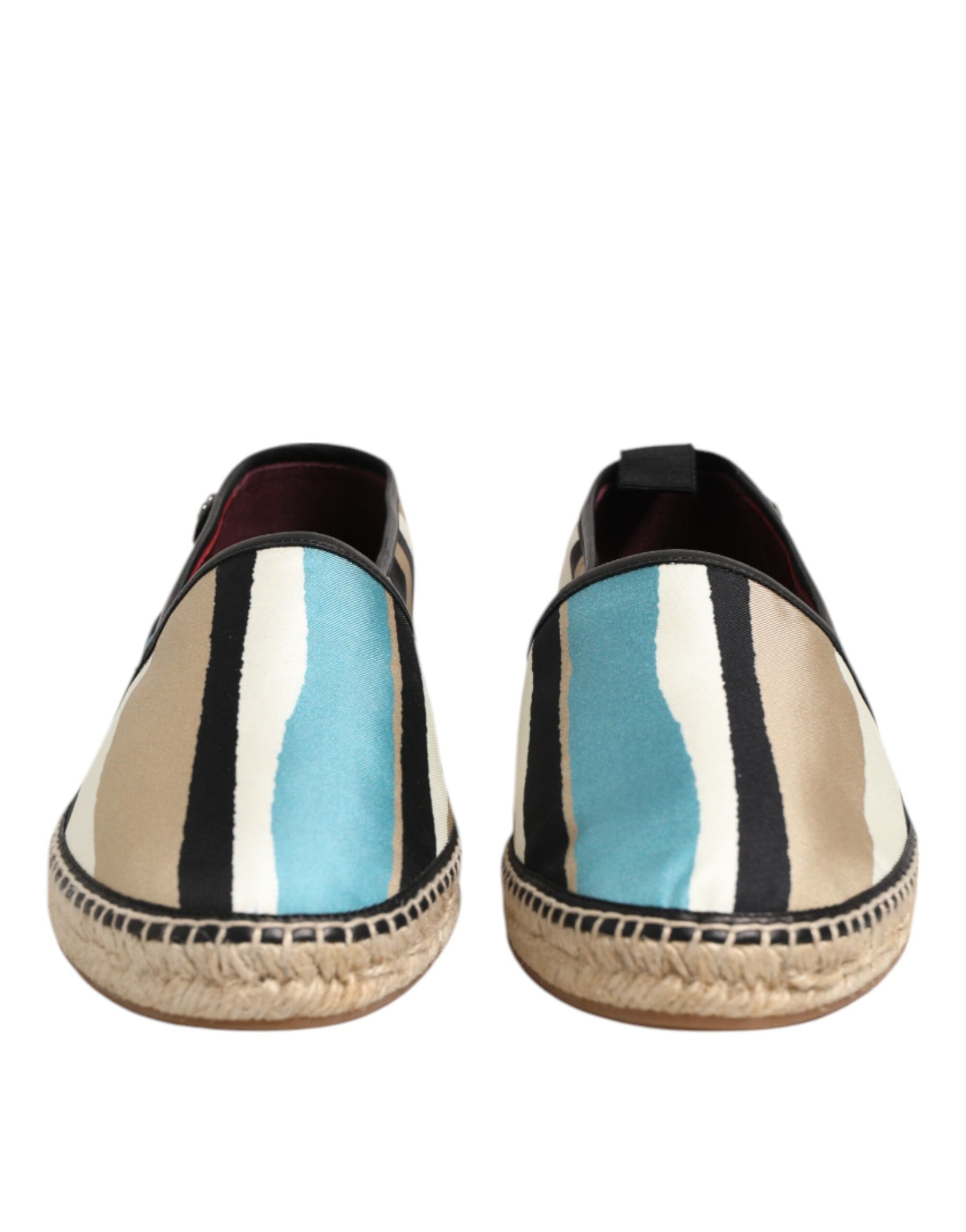 Dolce & Gabbana Multicolor Stripes Canvas Flat Espadrille Shoes | Regal Royce