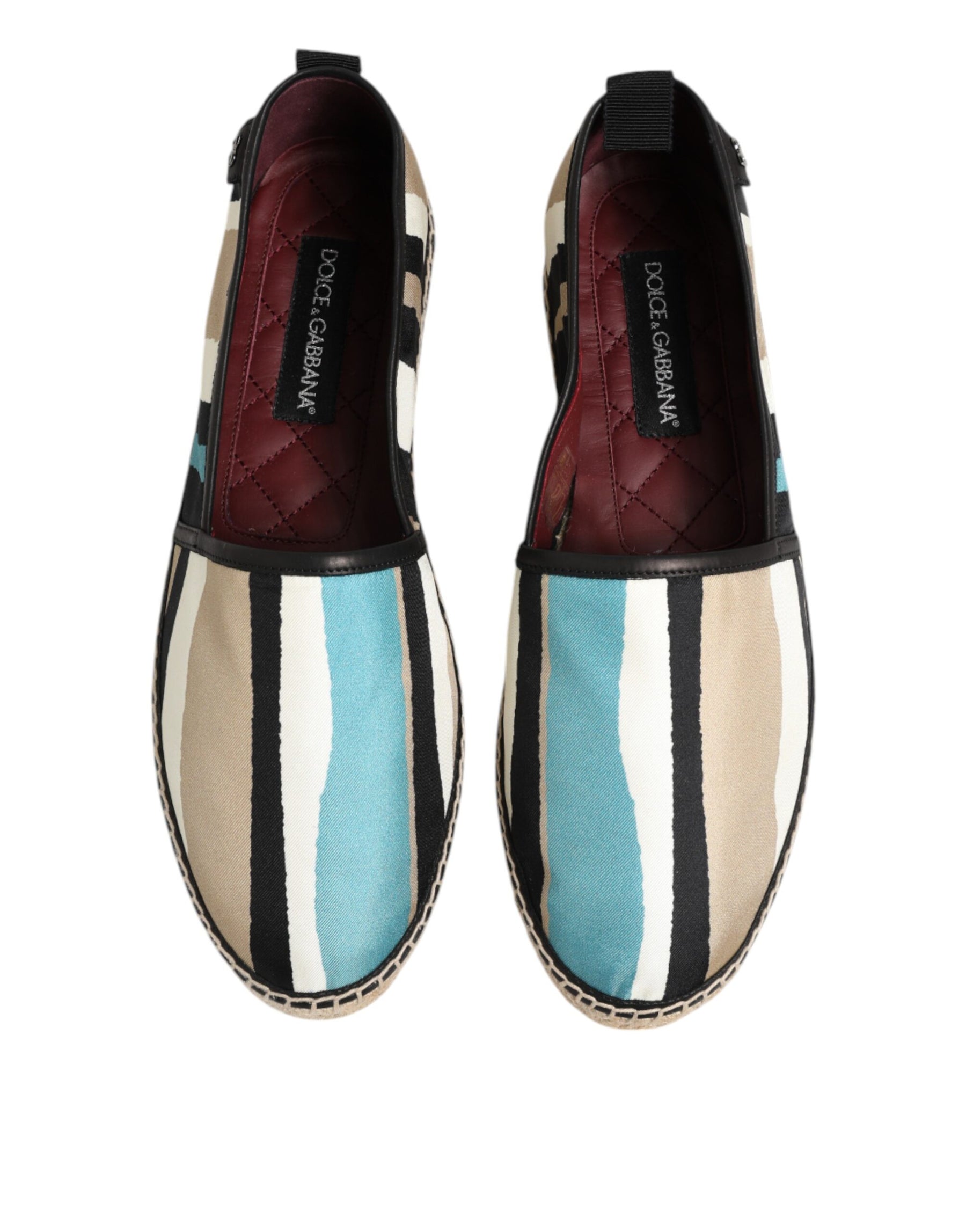 Dolce & Gabbana Multicolor Stripes Canvas Flat Espadrille Shoes | Regal Royce