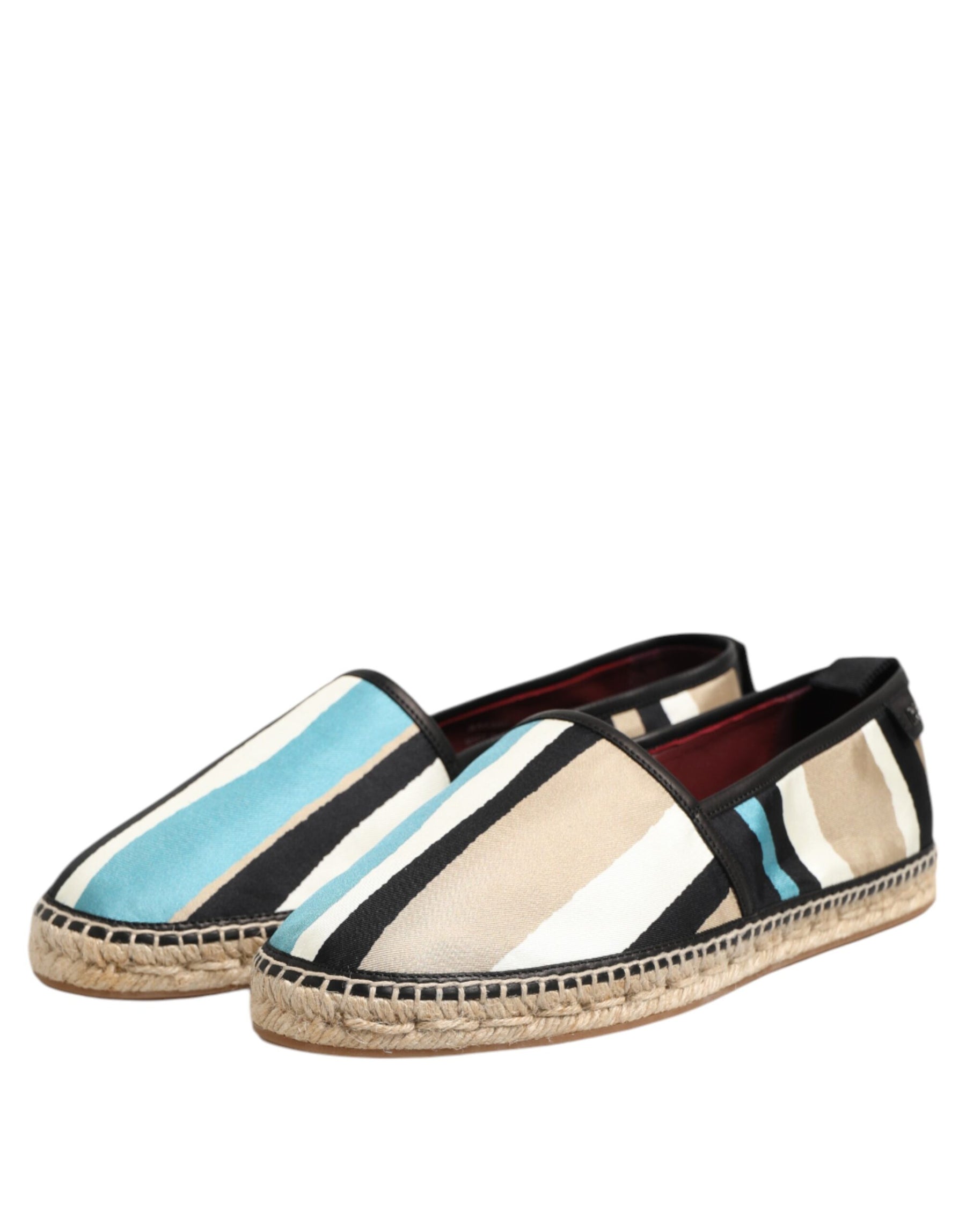 Dolce & Gabbana Multicolor Stripes Canvas Flat Espadrille Shoes | Regal Royce