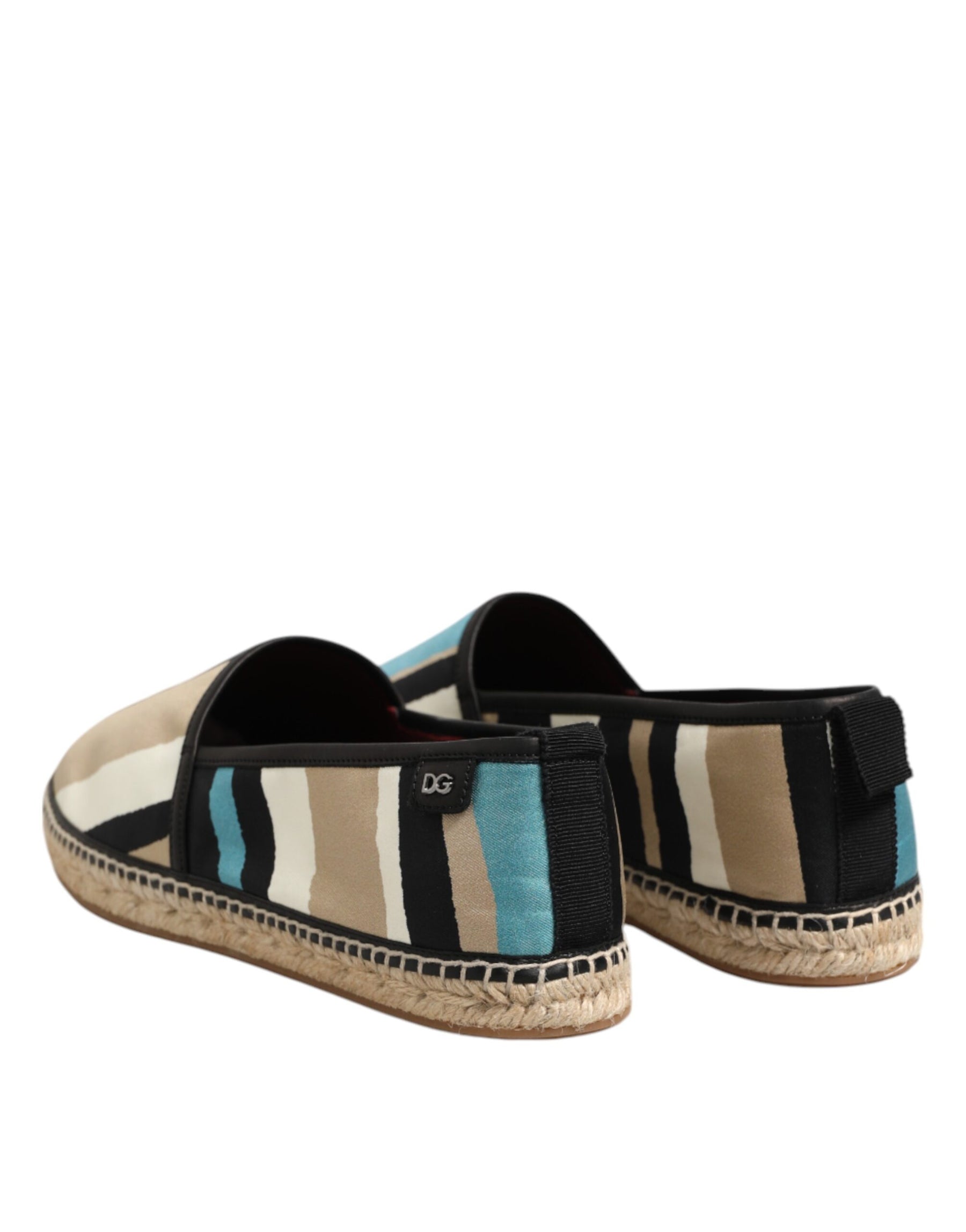 Dolce & Gabbana Multicolor Stripes Canvas Flat Espadrille Shoes | Regal Royce