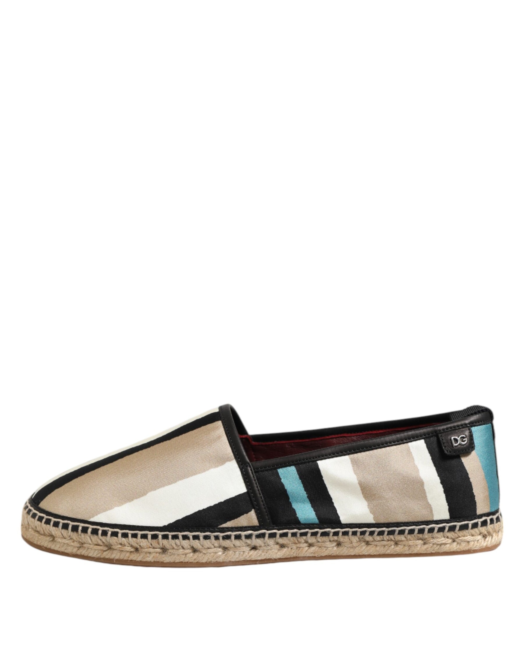 Dolce & Gabbana Multicolor Stripes Canvas Flat Espadrille Shoes | Regal Royce