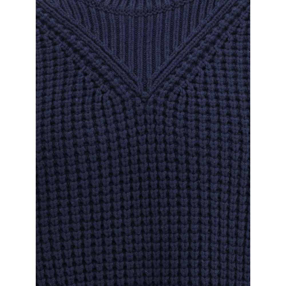 Jil Sander Blue Fleece Wool Sweatshirt | Regal Royce