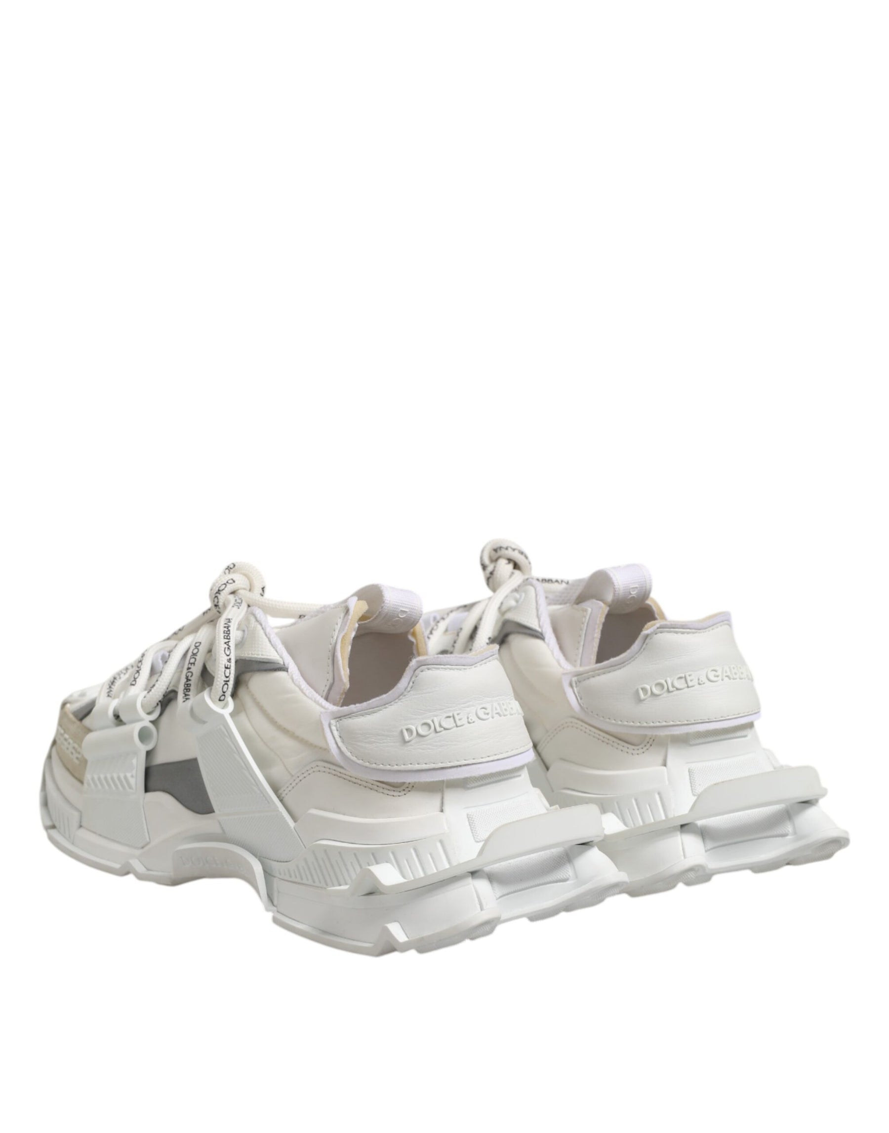 Dolce & Gabbana White Gray Low Top Space Sneakers Shoes | Regal Royce