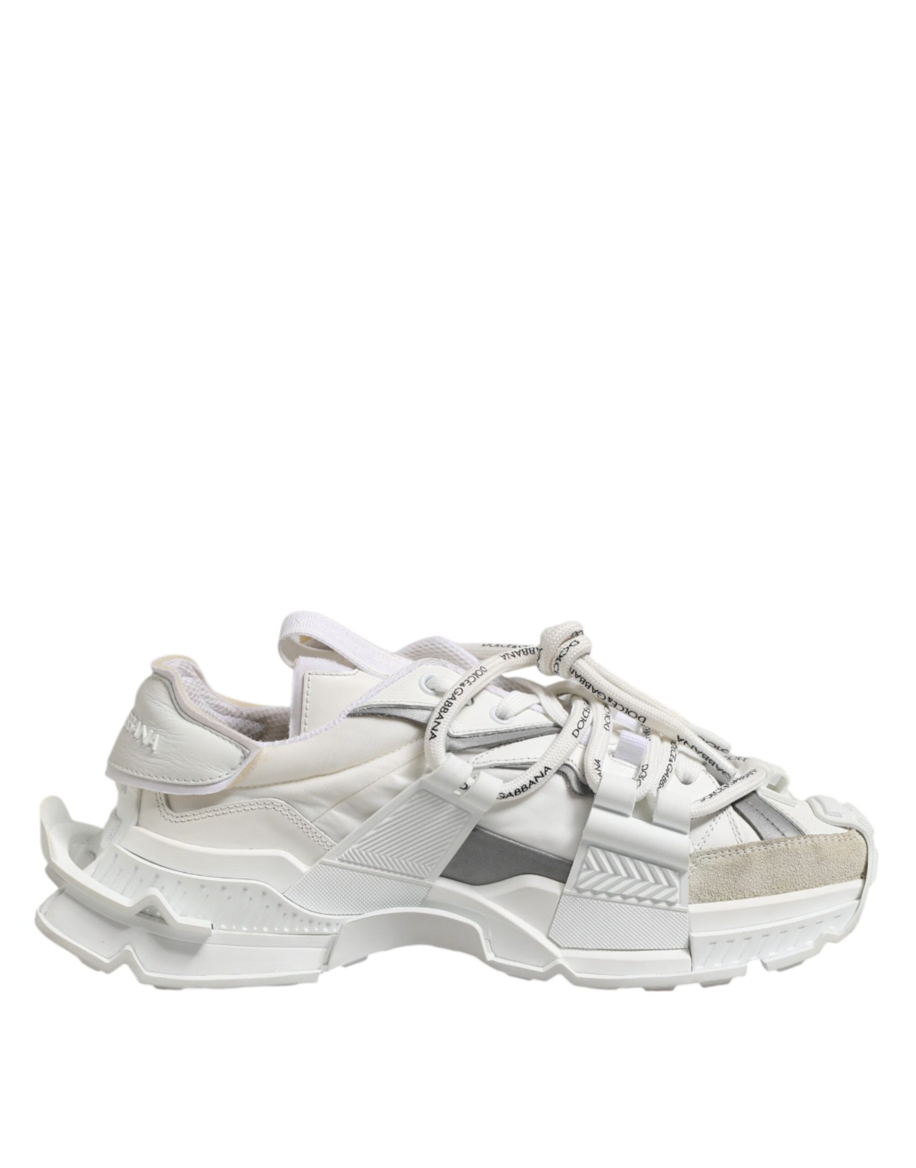 Dolce & Gabbana White Gray Low Top Space Sneakers Shoes | Regal Royce