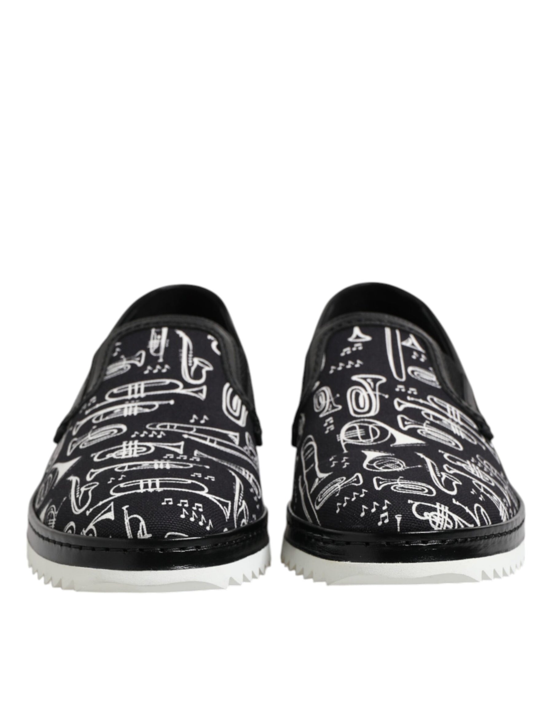 Dolce & Gabbana Black Slip On Printed Men Loafers Shoes | Regal Royce