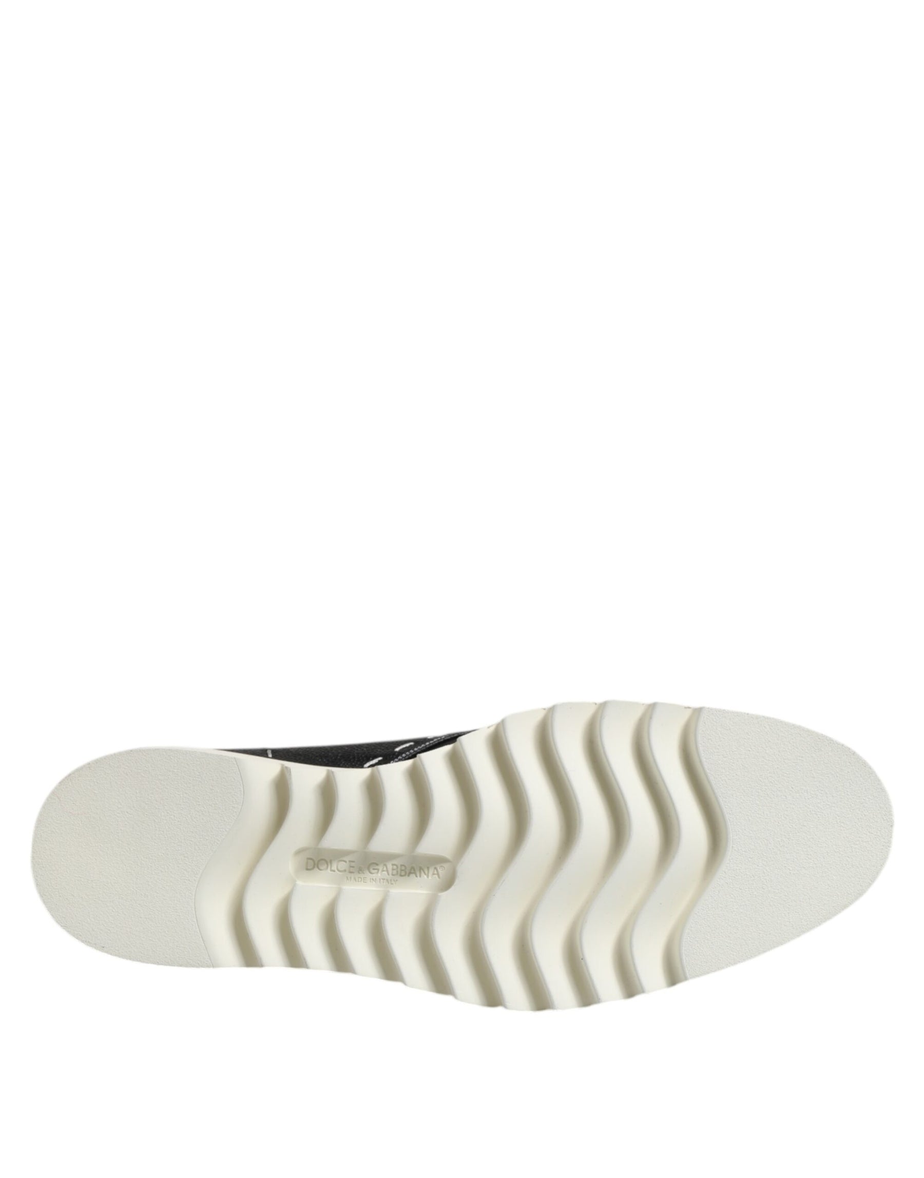 Dolce & Gabbana Black White Leather Ankle Boots Shoes | Regal Royce