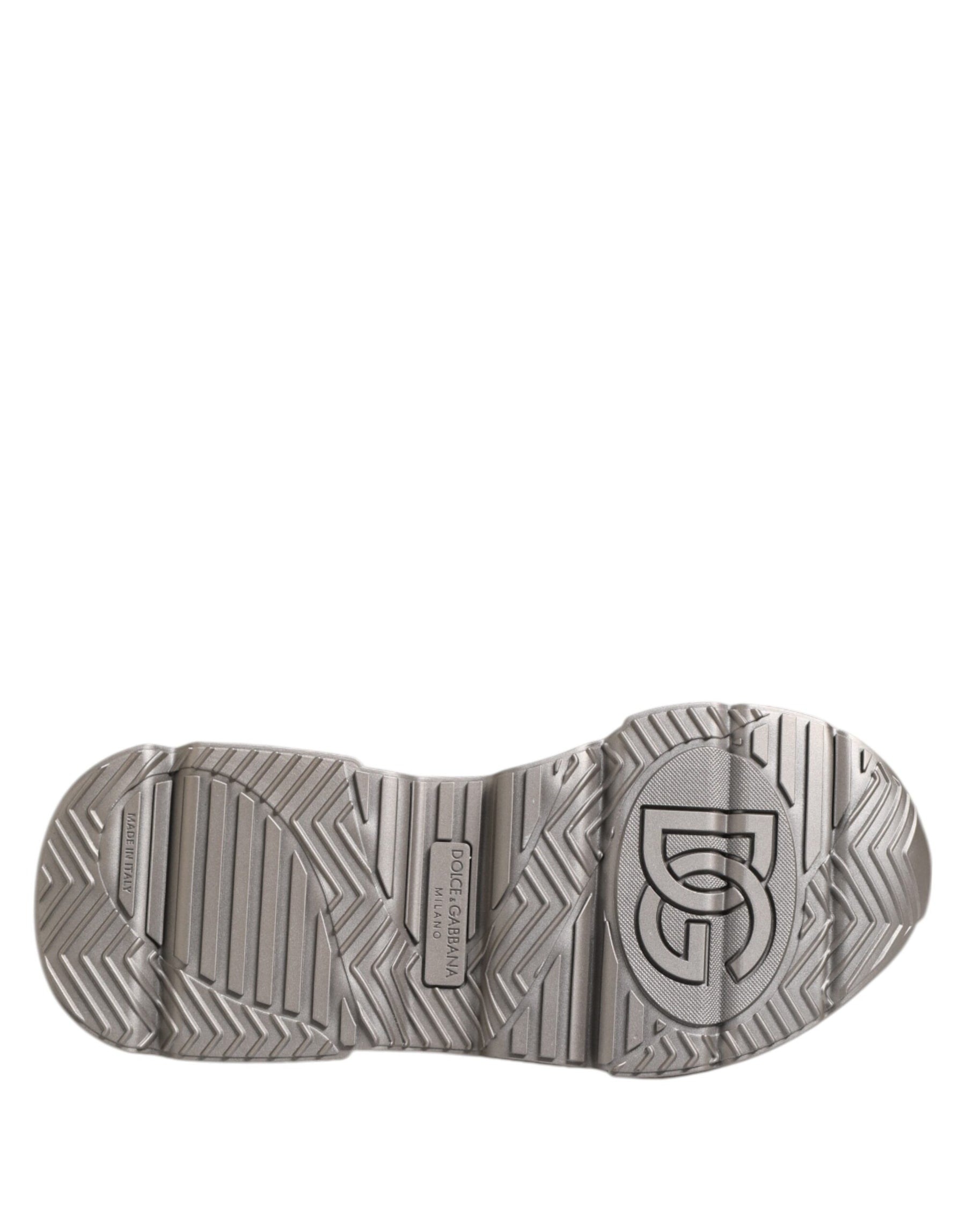 Dolce & Gabbana Silver DAYMASTER Leather Men Sneakers Shoes | Regal Royce