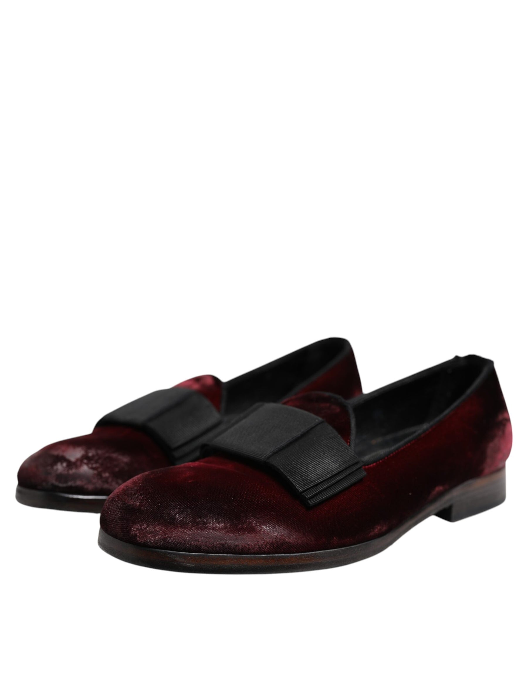 Dolce & Gabbana Red Velvet Men Slip On Loafers Dress Shoes | Regal Royce