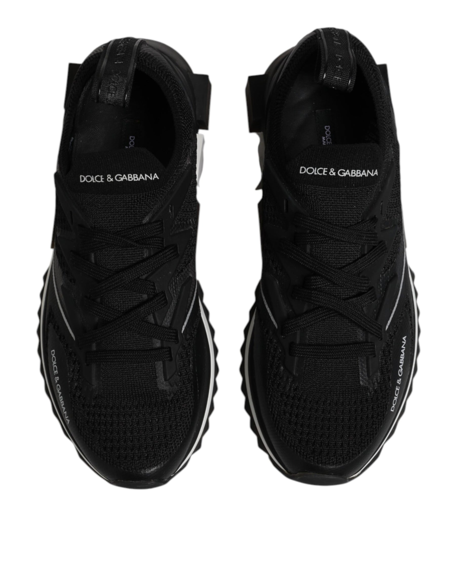 Dolce & Gabbana Black SORRENTO Sport Stretch Sneakers Shoes | Regal Royce