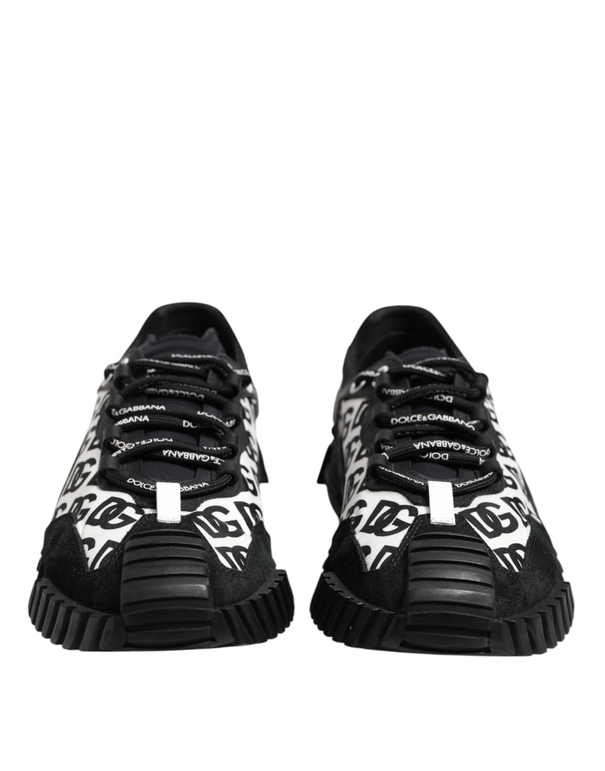 Dolce & Gabbana Black Logo Lace Up Low Top NS1 Sneakers Shoes