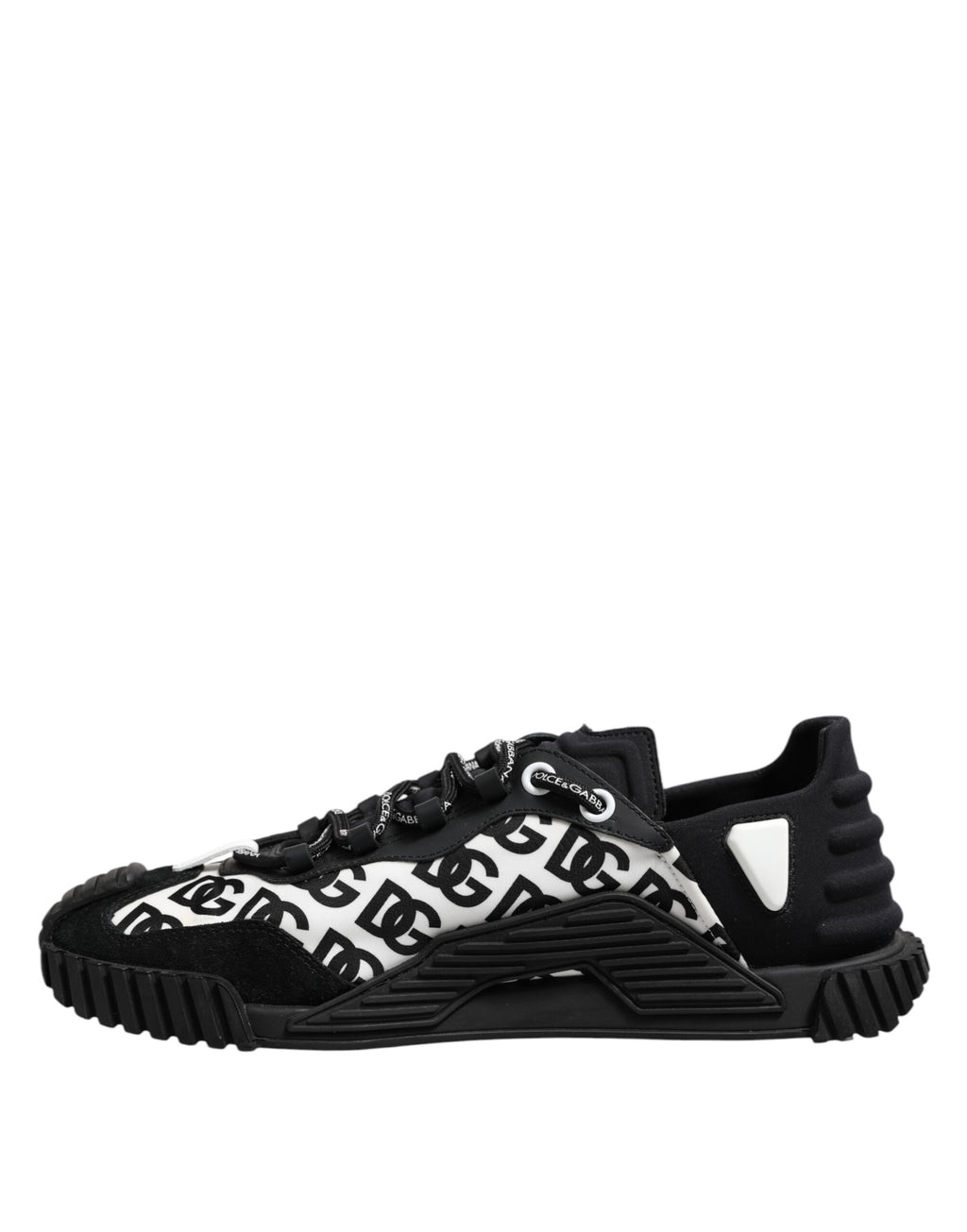 Dolce & Gabbana Black Logo Lace Up Low Top NS1 Sneakers Shoes