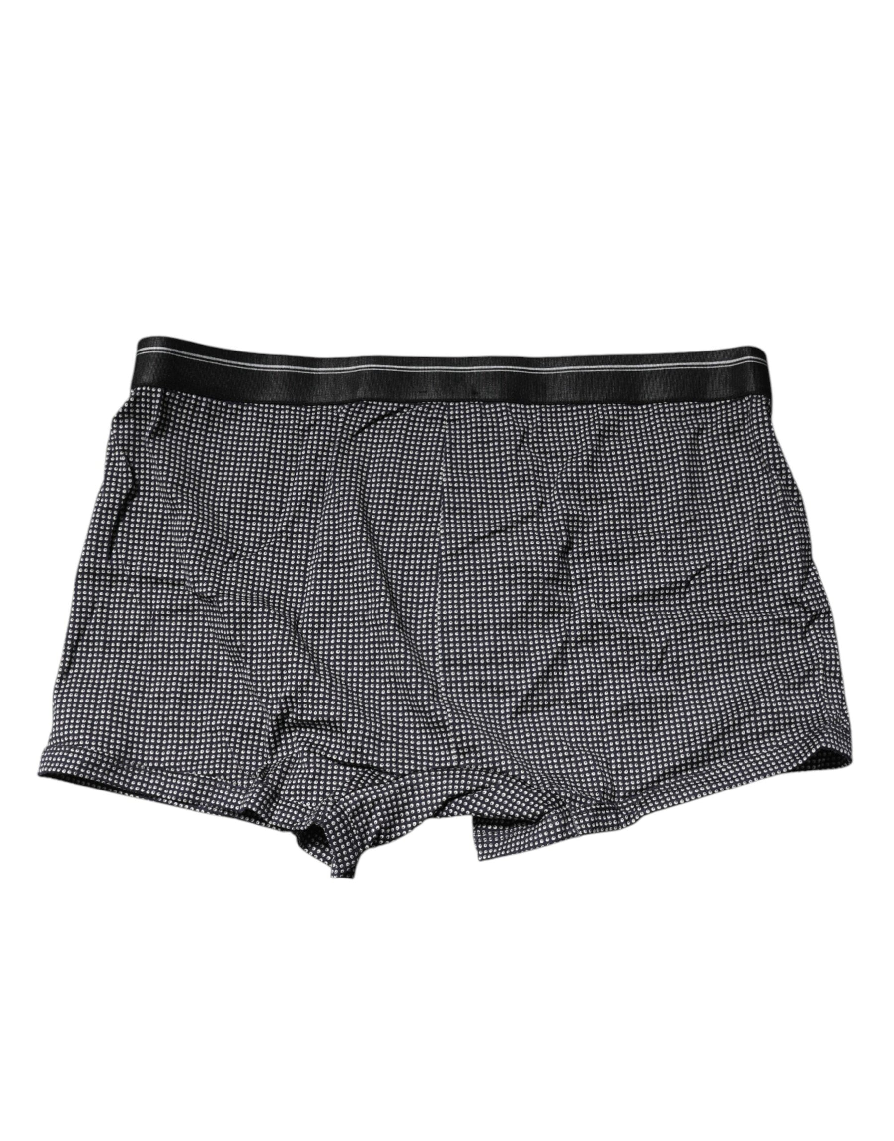 Dolce & Gabbana Gray Printed Cotton Boxer Short Underwear | Regal Royce