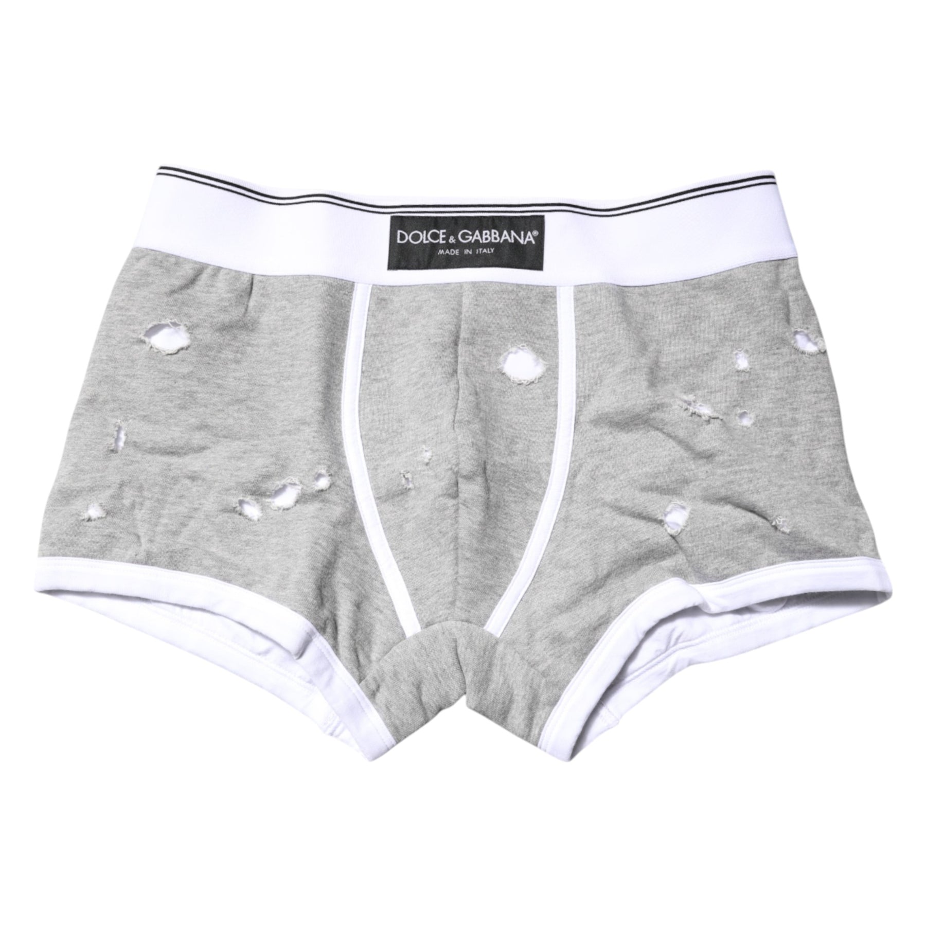 Dolce & Gabbana Gray Cotton Stretch Regular Boxer Underwear | Regal Royce