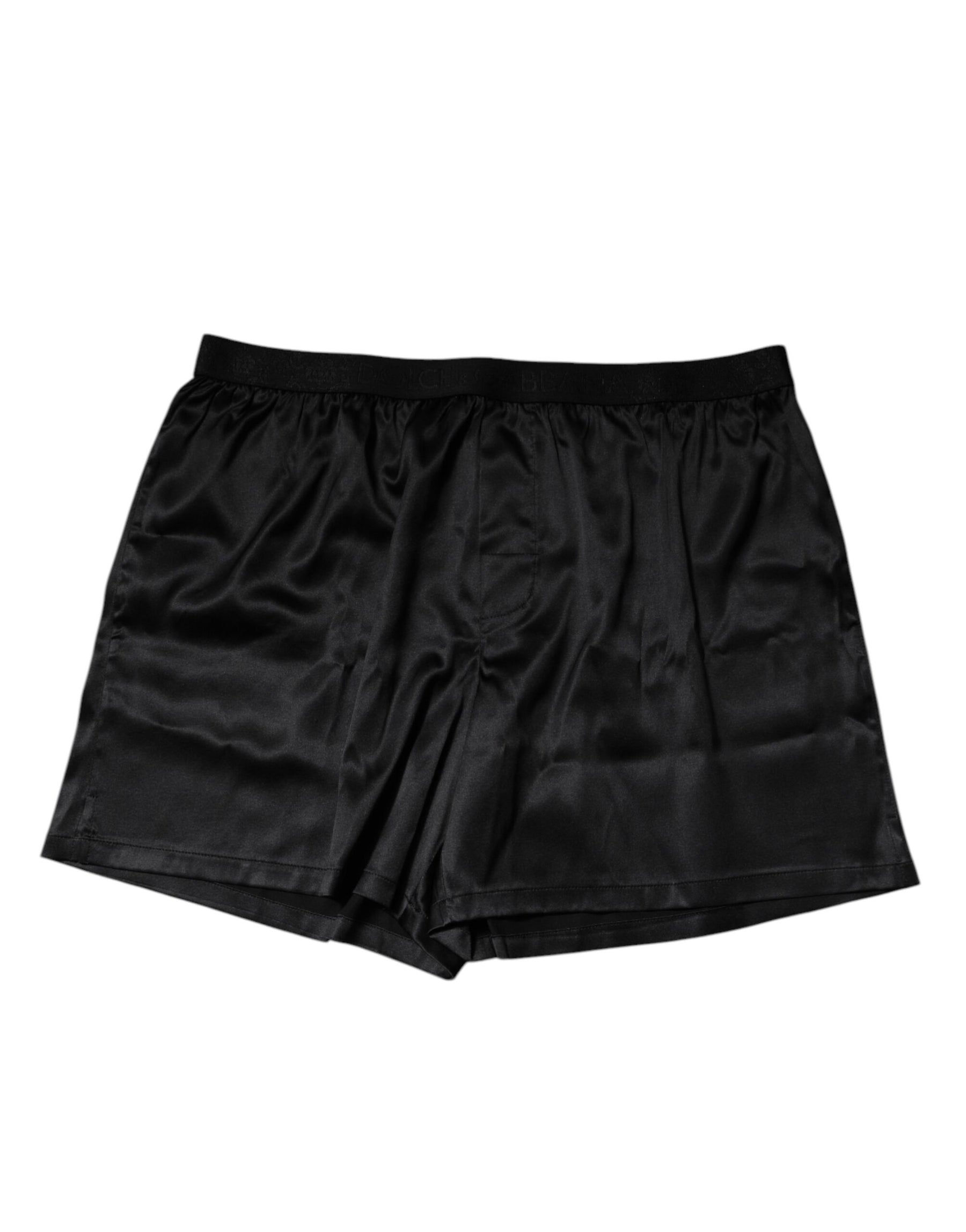 Dolce & Gabbana Black Silk Regular Men Boxer Shorts Underwear | Regal Royce